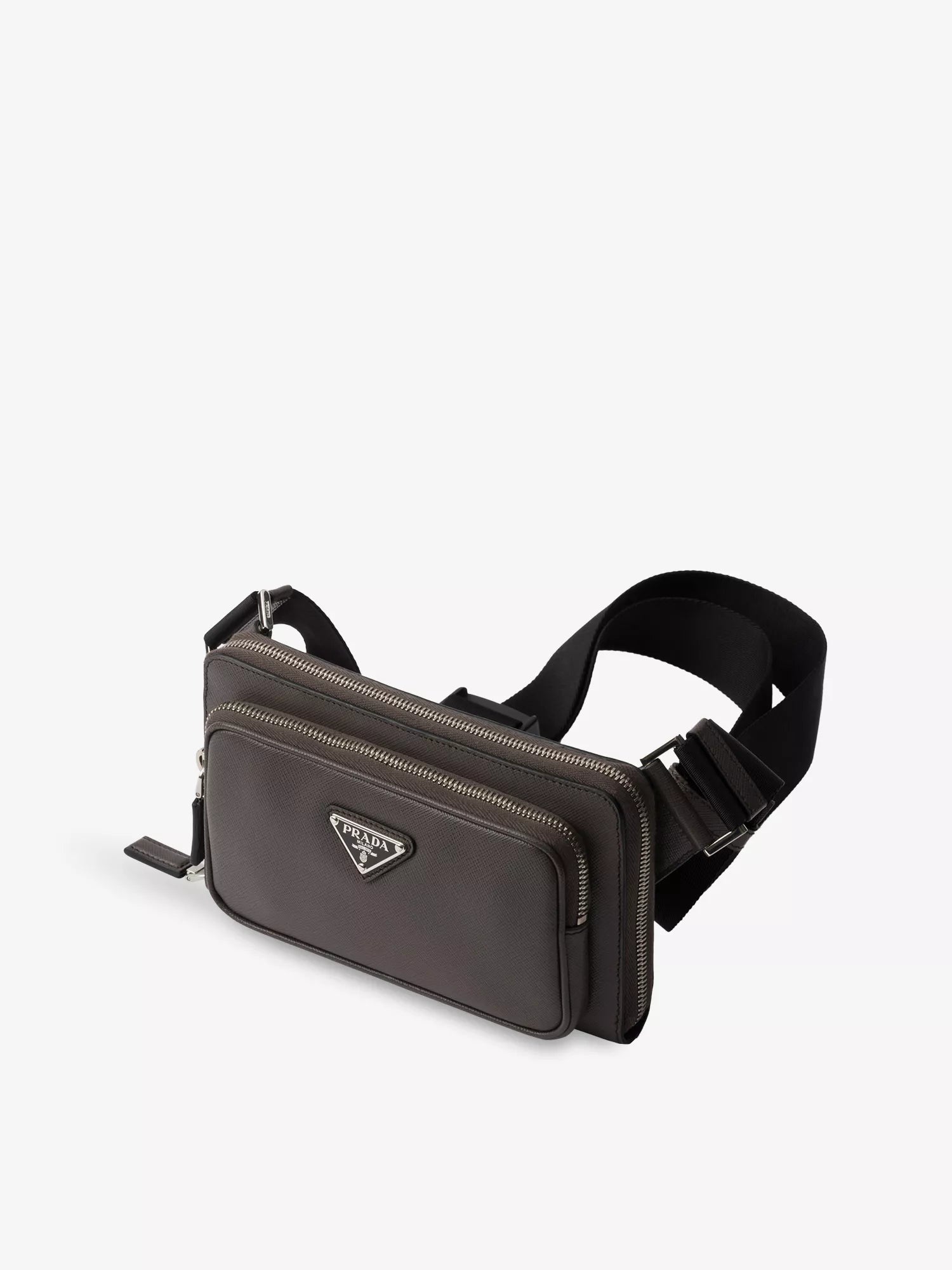 Prada Men's Brand-plaque Saffiano-leather cross-body bag Prada