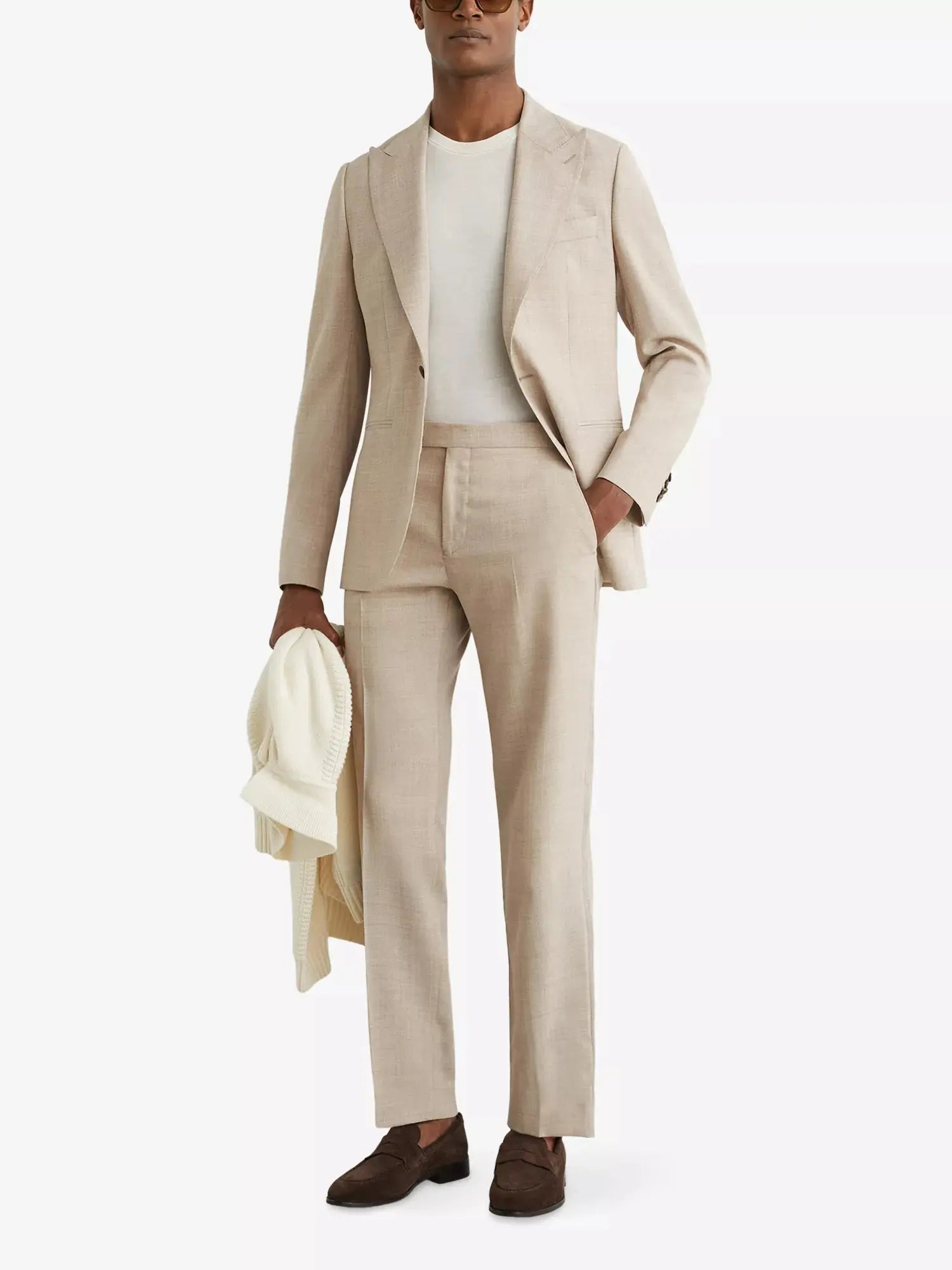 Reiss Men's Fibre Slim-Leg Wool Trousers Reiss