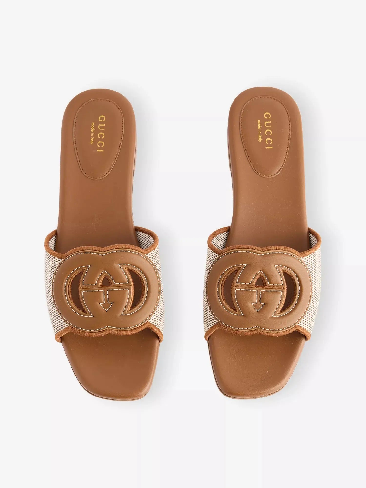 Gucci Women's Blondie Canvas Flat Sandals Gucci
