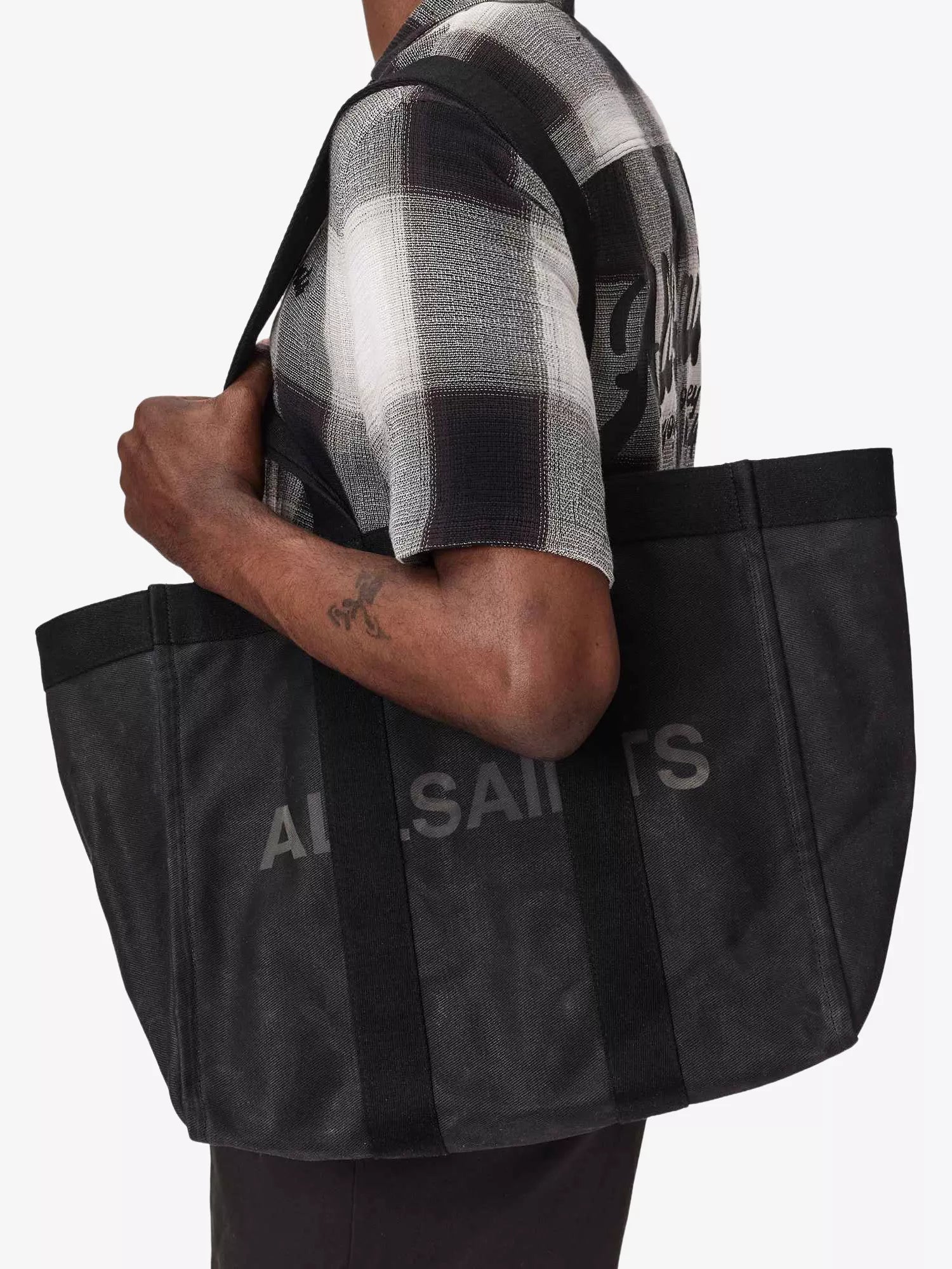 AllSaints Men's Layo Washed Cotton-Canvas Tote Bag Allsaints