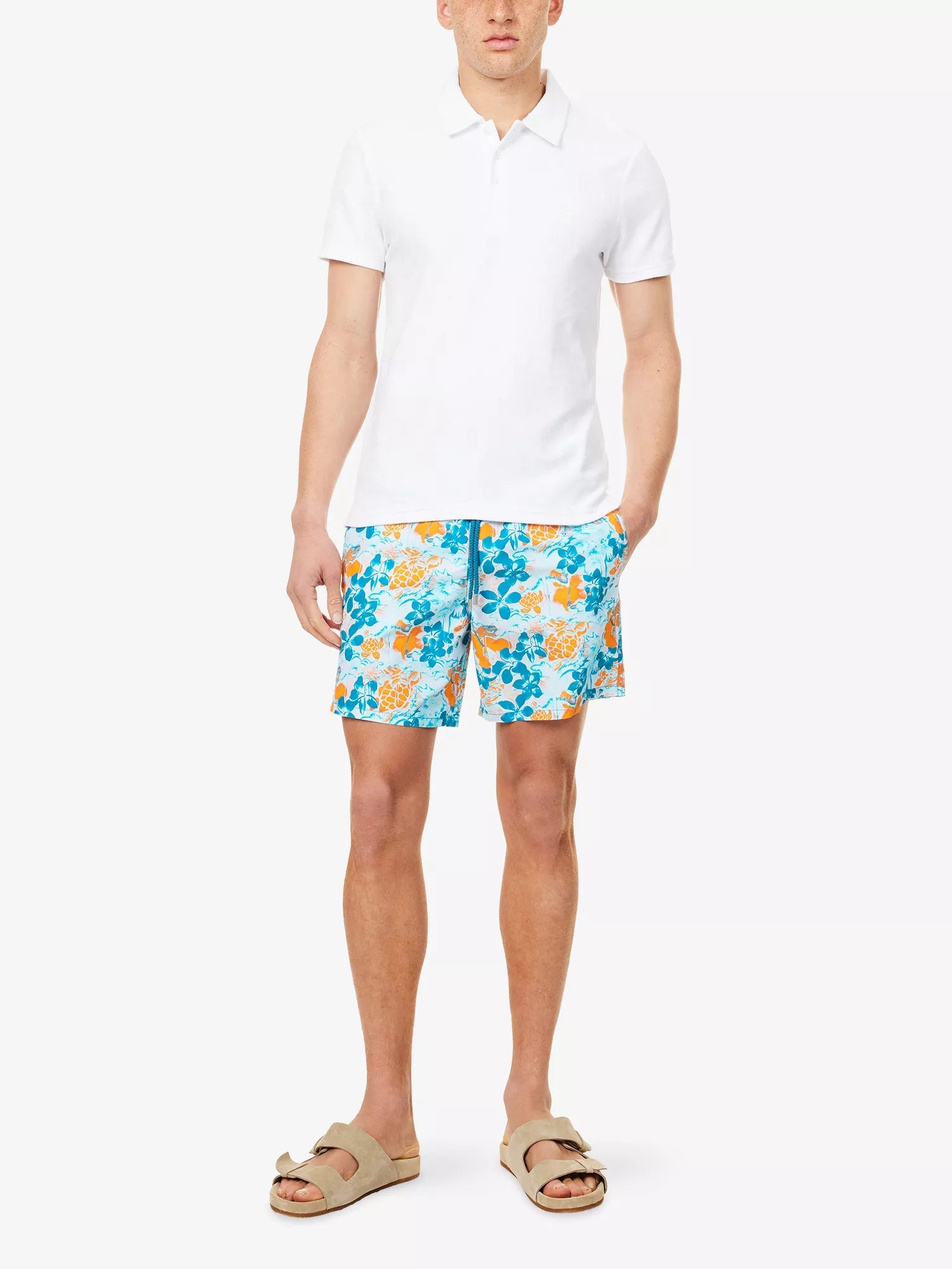 Vilebrequin Men's Moorea Floral-Print Swim Shorts Vilebrequin