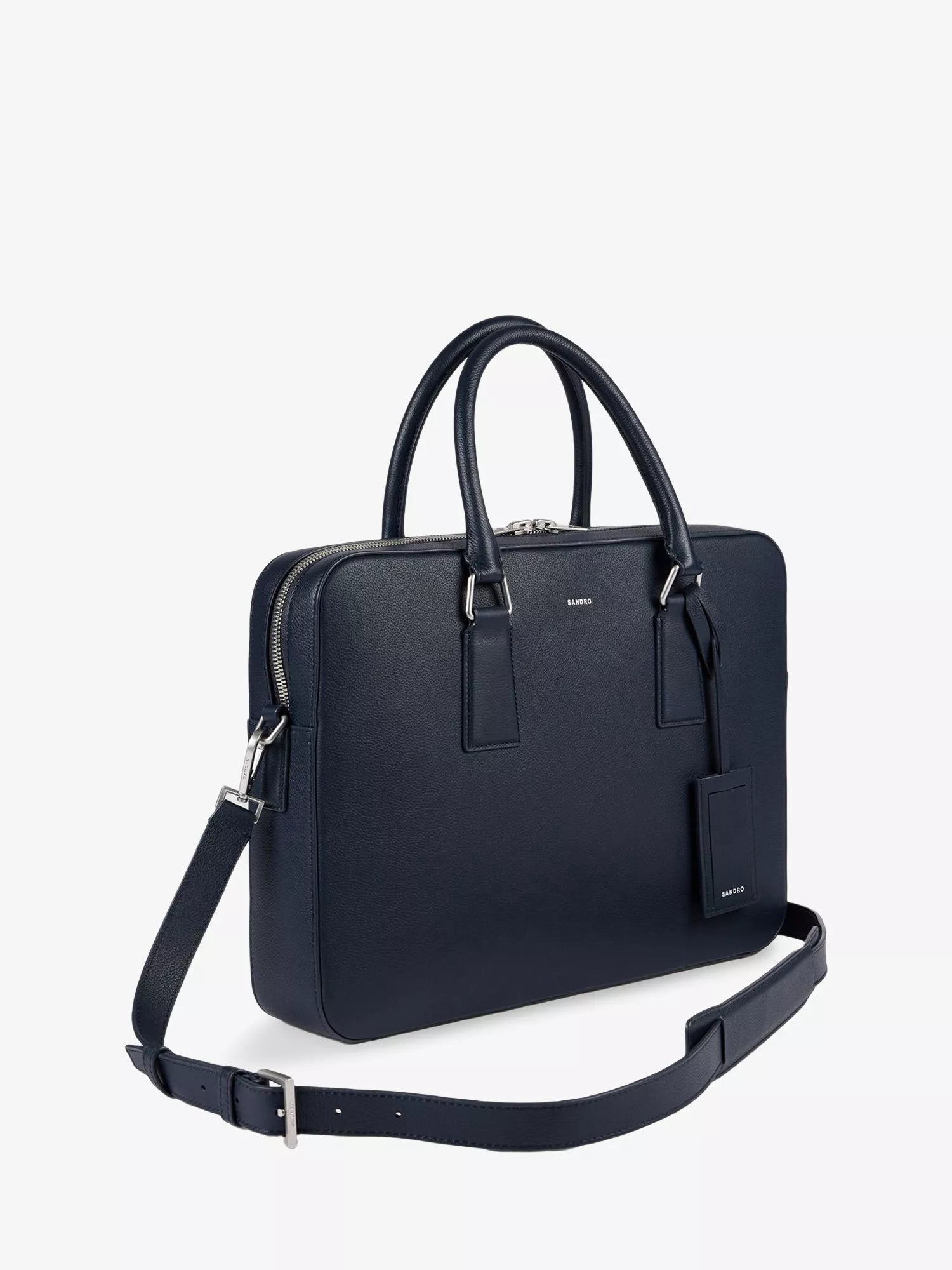 Sandro Men's Grained Large Leather Briefcase Sandro