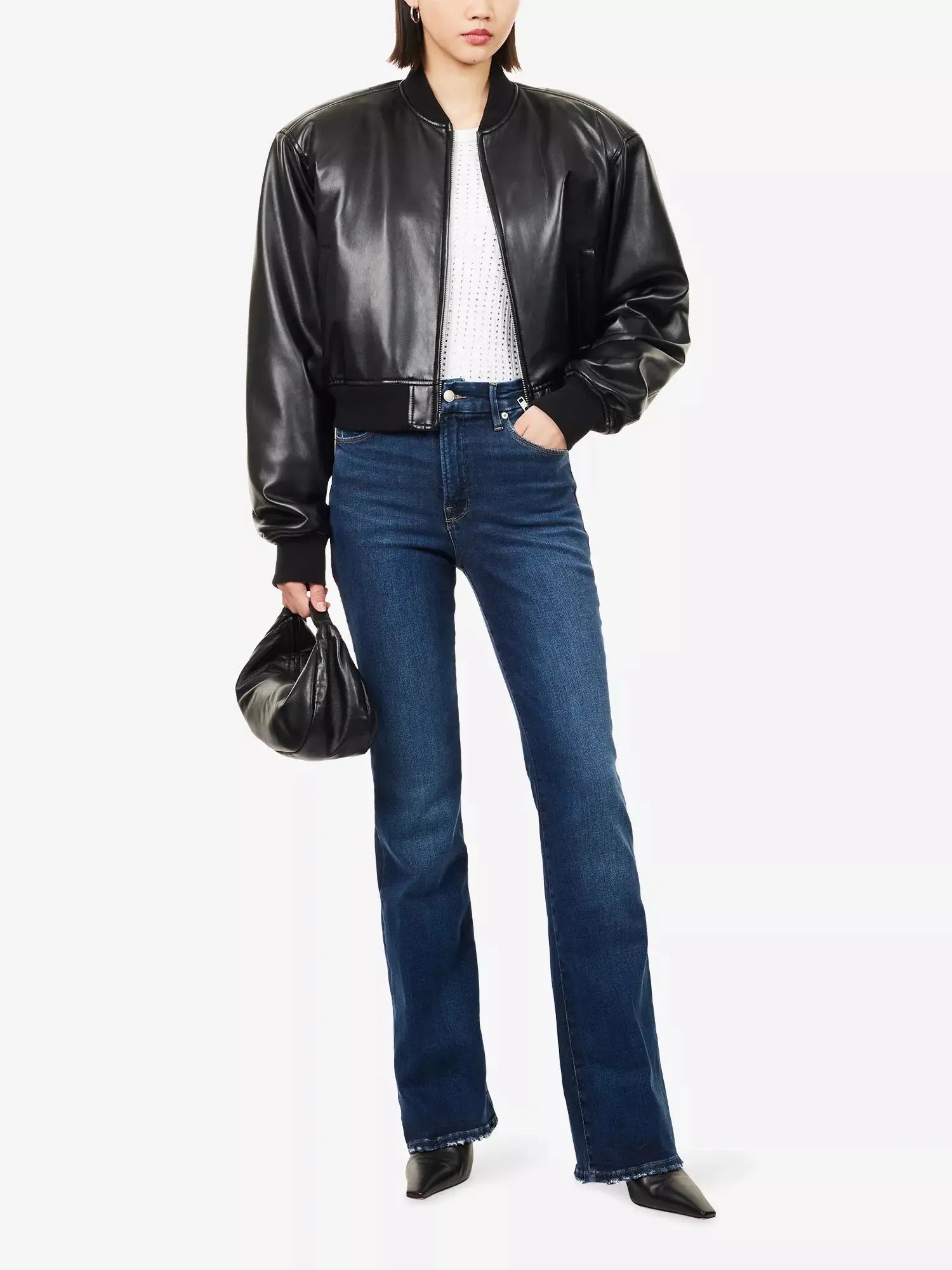 Good American Women's Good Classic Slim Bootcut Stretch-Denim Jeans Good American