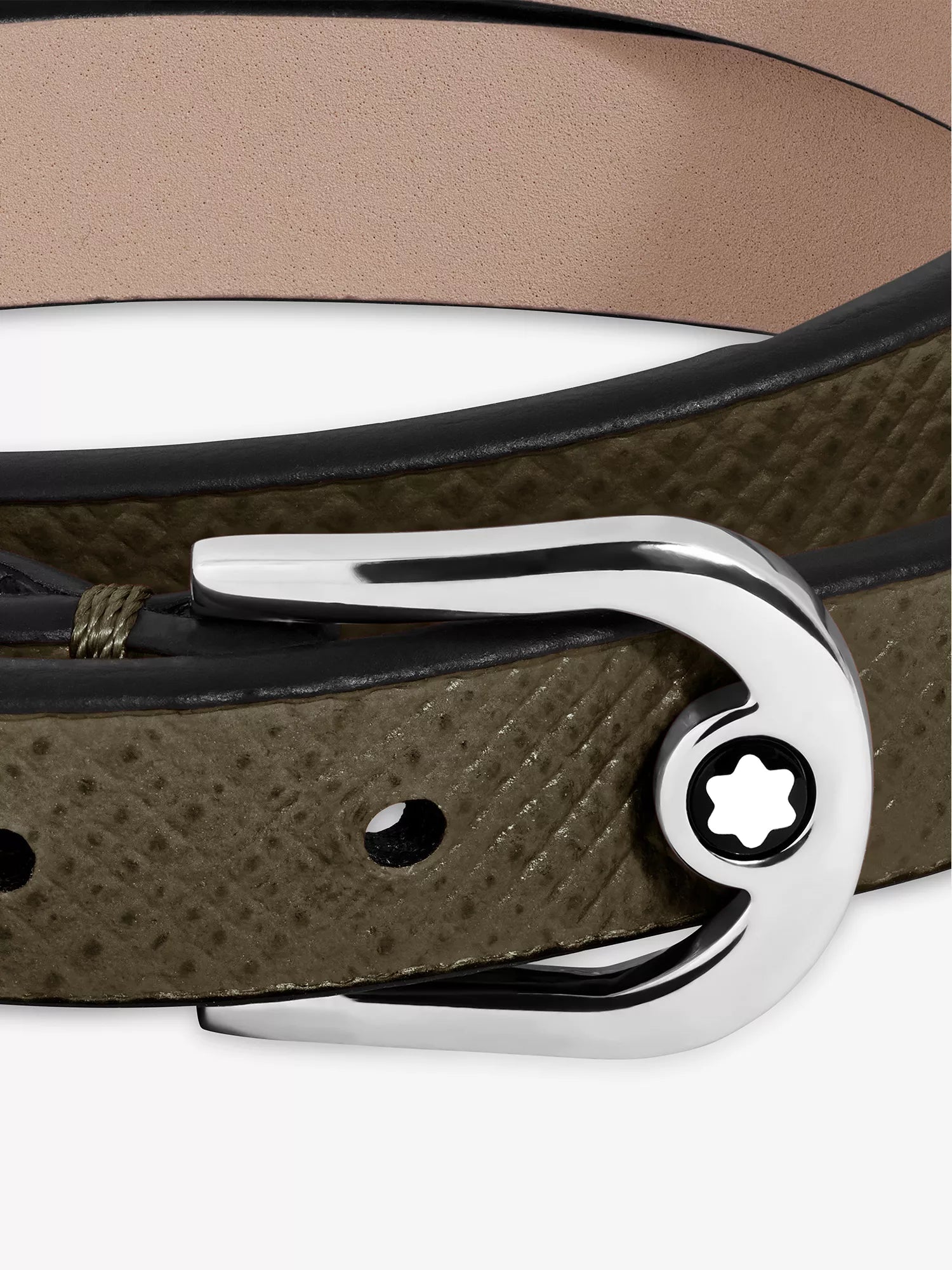 Montblanc Men's Horseshoe-Buckle Leather Bracelet Montblanc