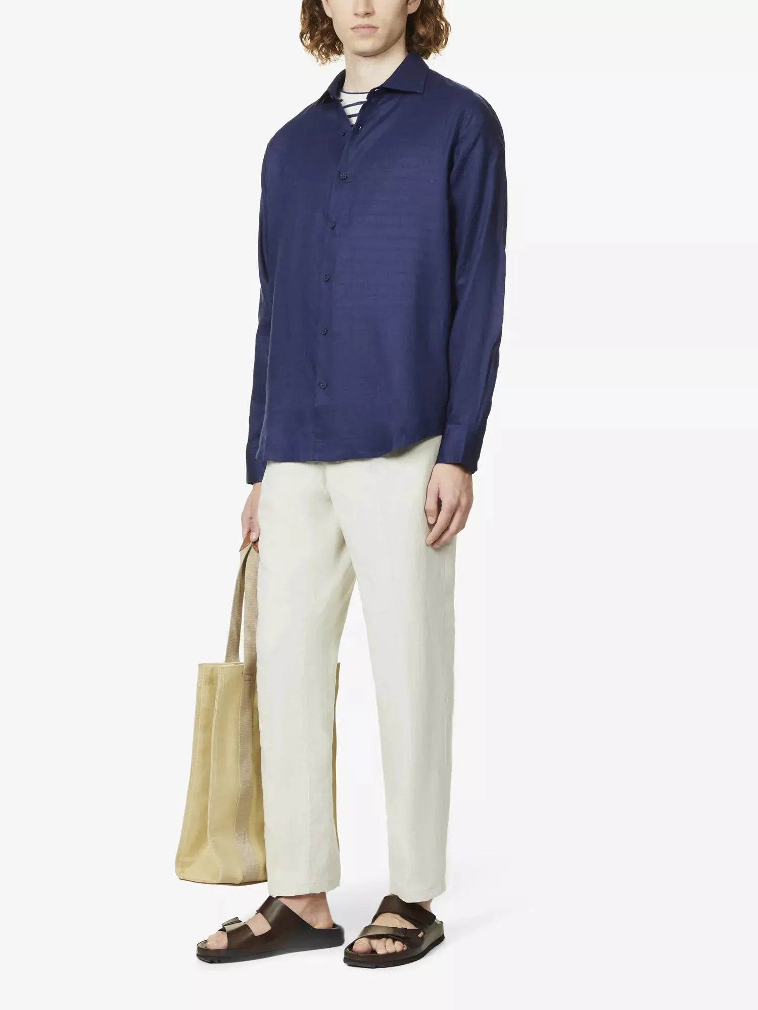 Orlebar Brown Men's Giles brand-tab regular-fit linen shirt Orlebar Brown