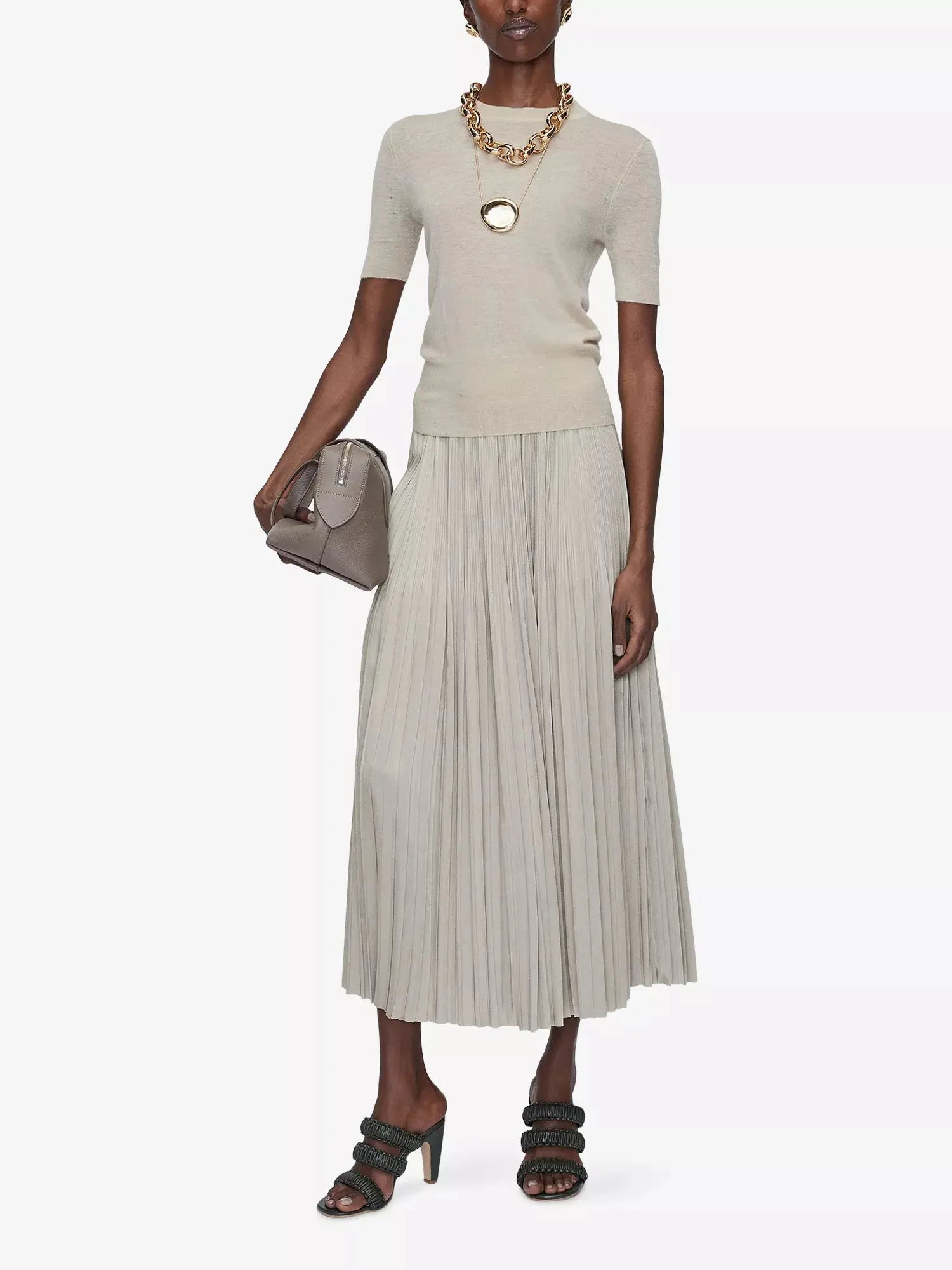 Joseph Women's Rabat Pleated Satin Maxi Skirt Joseph