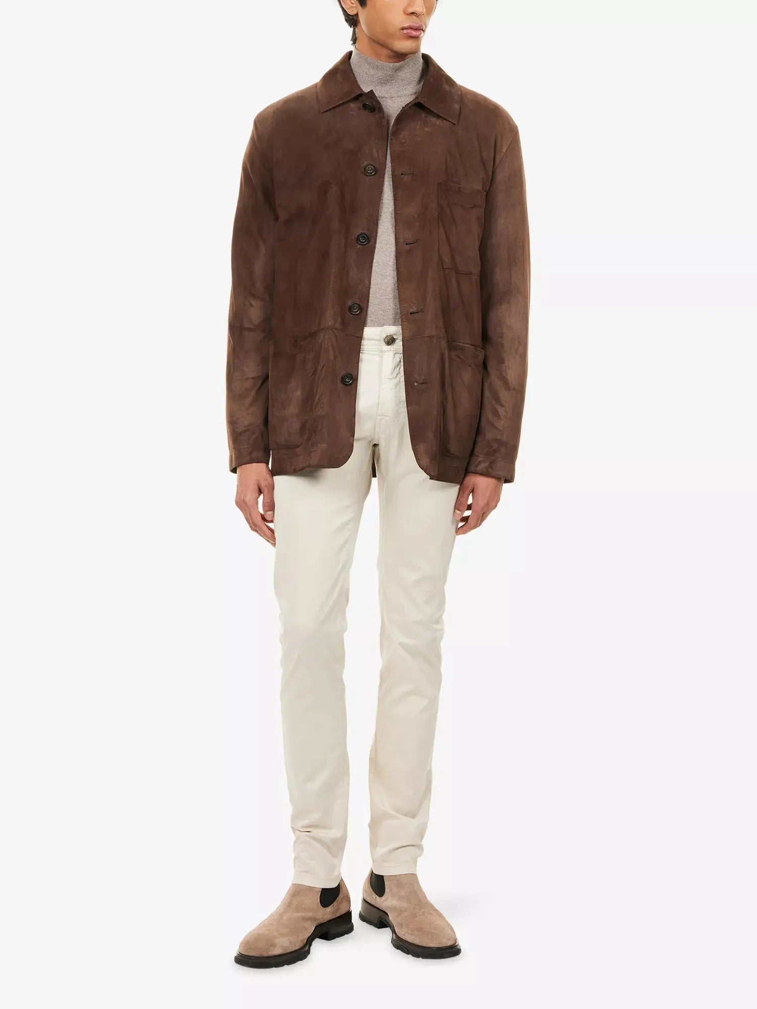 Corneliani Men's Straight-Leg Cotton-Blend Chinos Corneliani