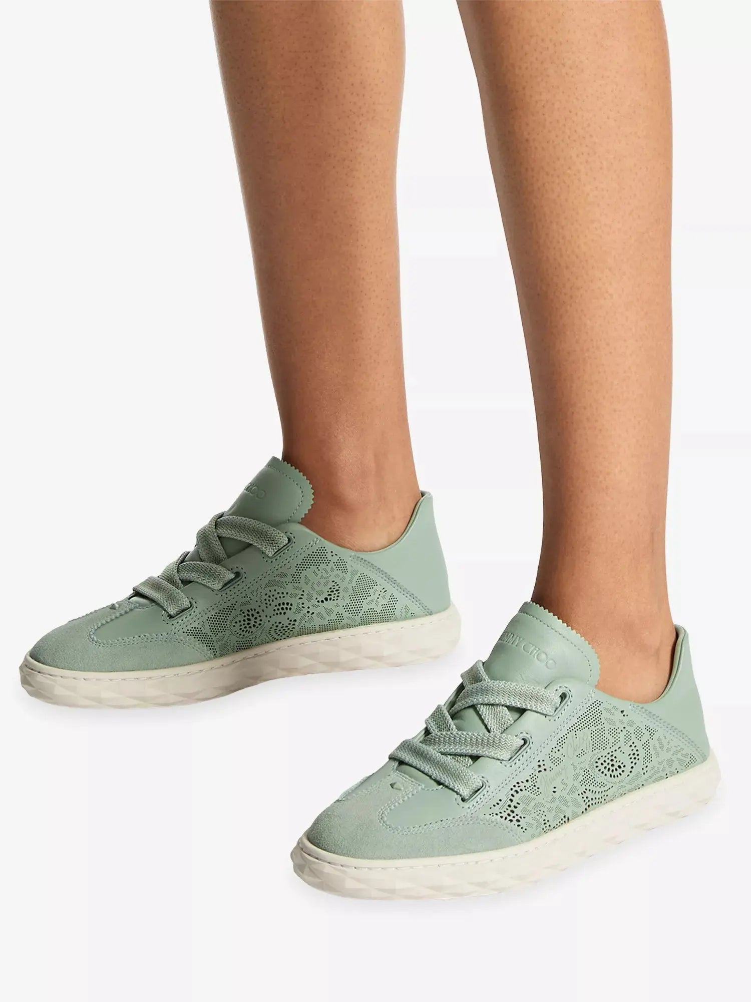 Jimmy Choo Women's Diamond Light Flex Perforated Leather Trainers Jimmy Choo