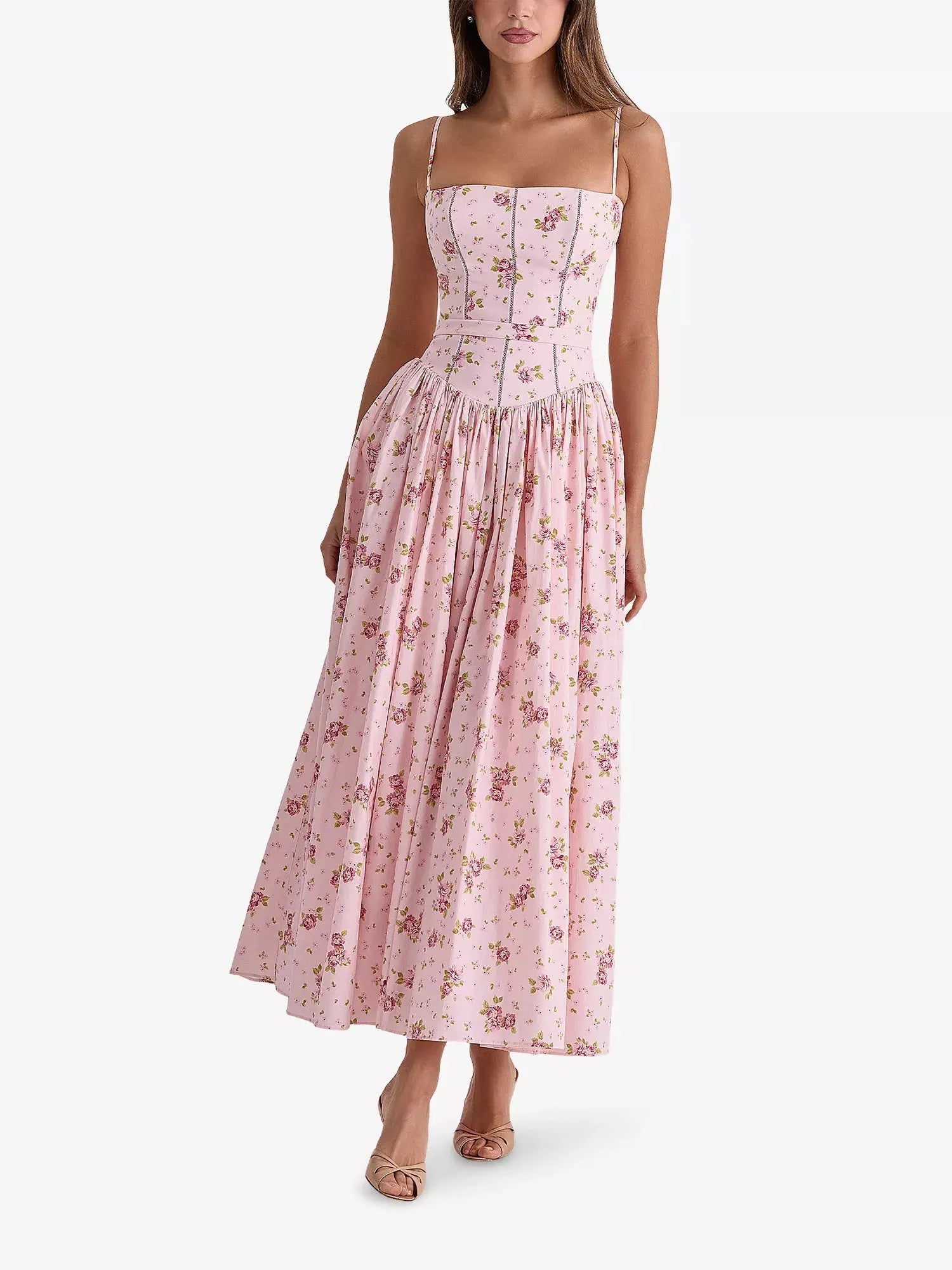 House of CB Women's Ysabella Floral-Print Stretch-Cotton Midi Dress House of CB