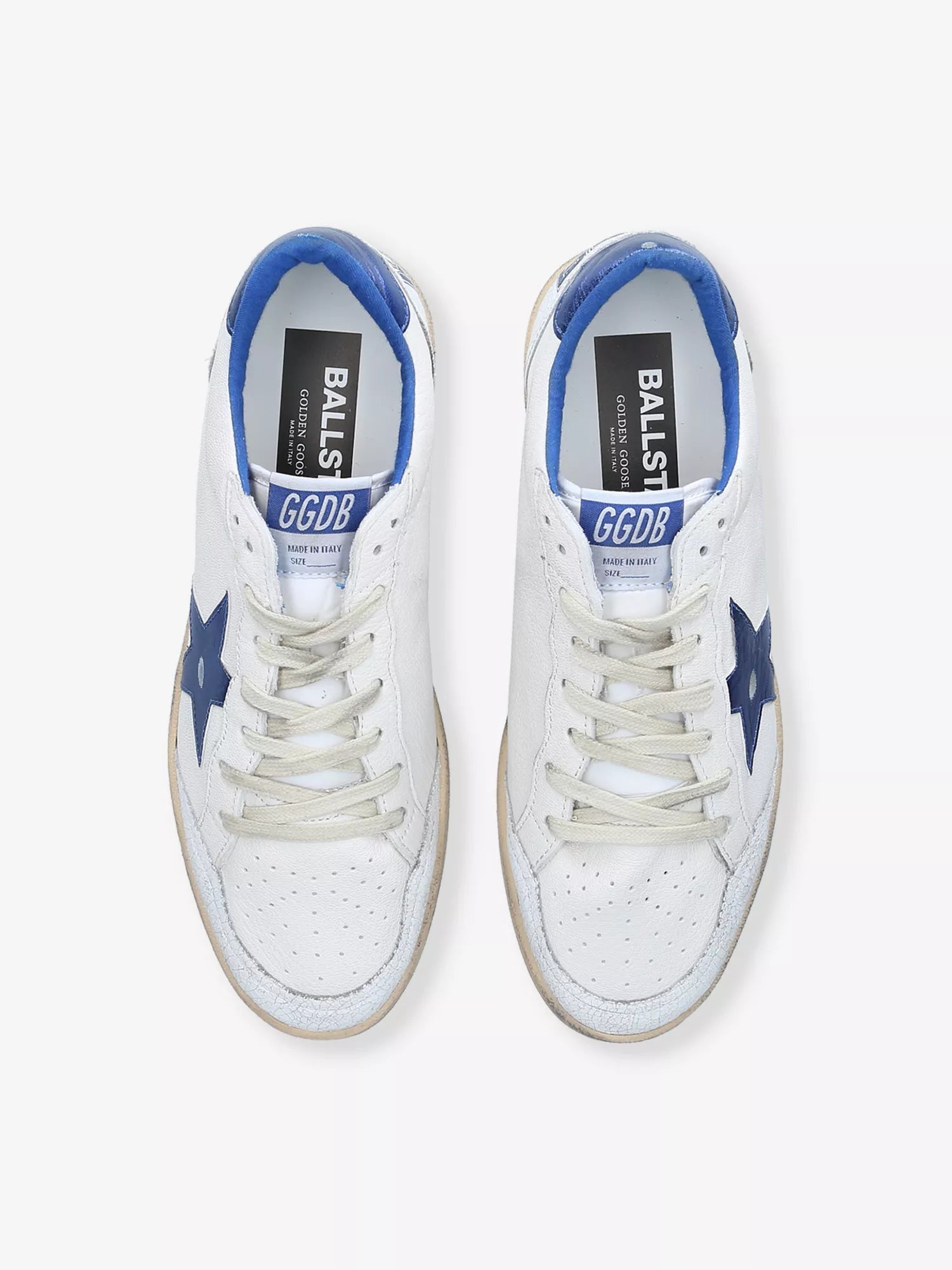 Golden Goose Men's Ball Star Logo-Embroidered Leather Low-Top Trainers Golden Goose