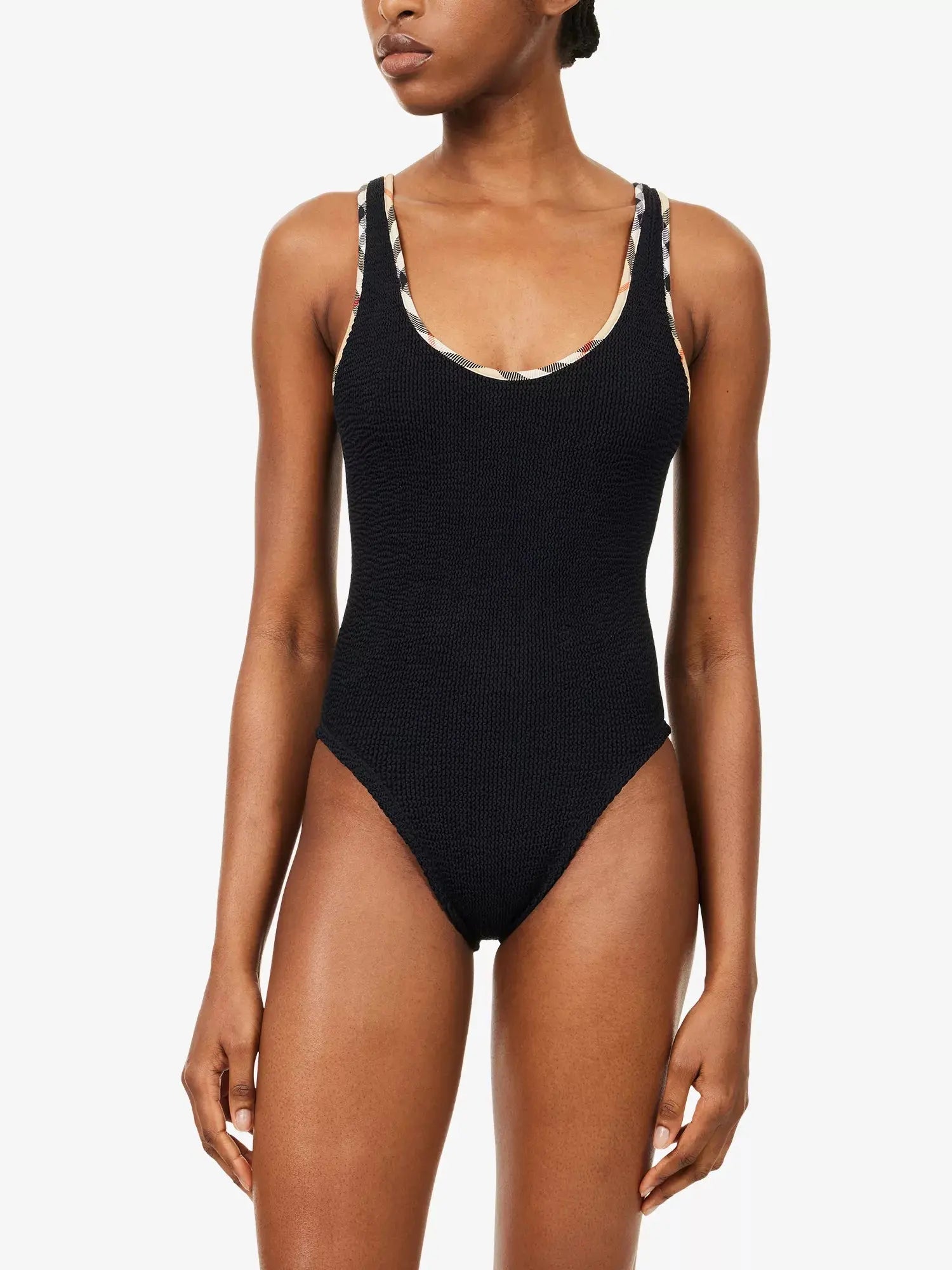 Hunza G Women's Burberry x Hunza G Faye Check-Trim Swimsuit and Scrunchie Set Hunza G