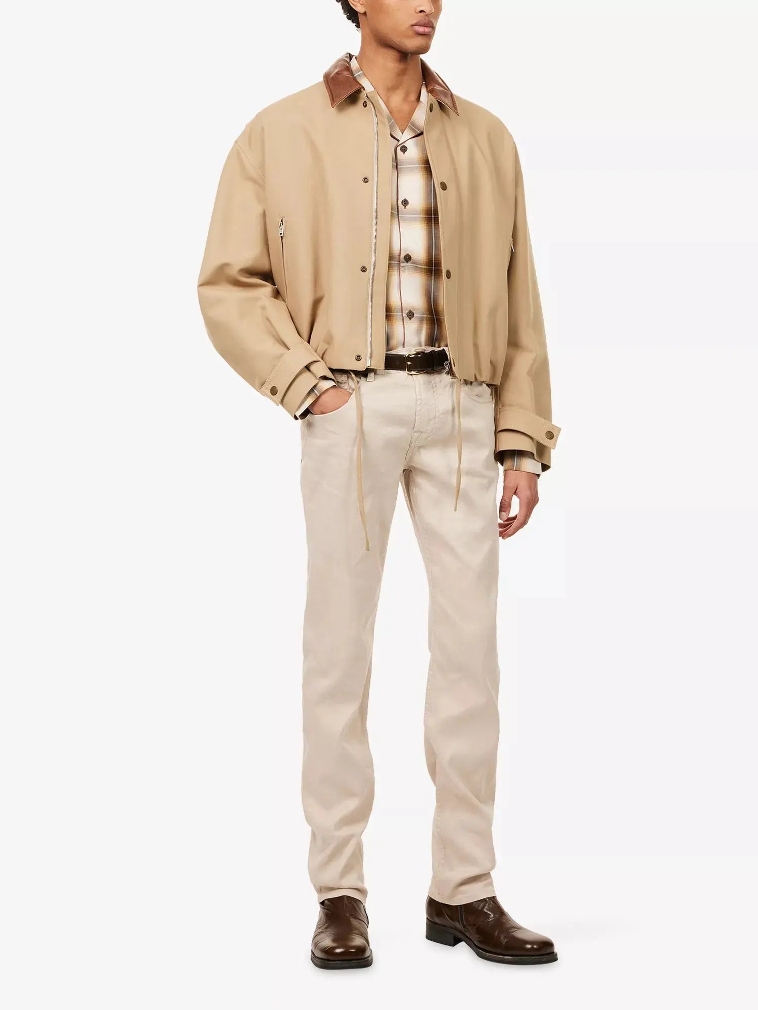 7 For All Mankind Men's Straight-Leg Linen And Cotton Denim Jeans 7 For All Mankind