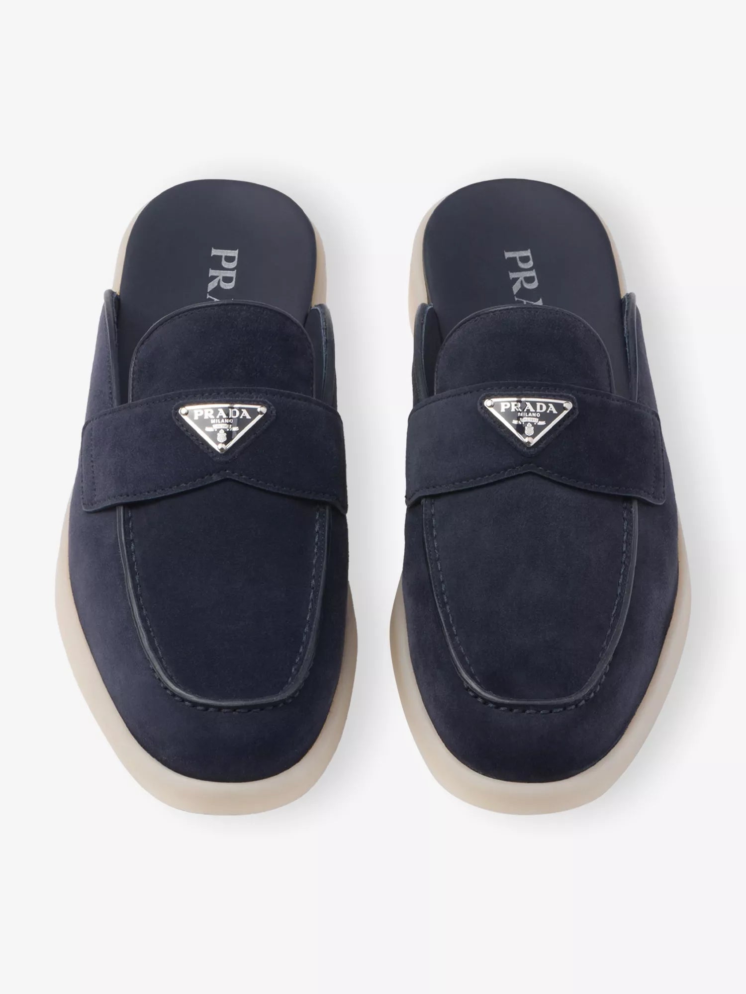 Prada Men's Triangle-Logo Suede Mules Prada
