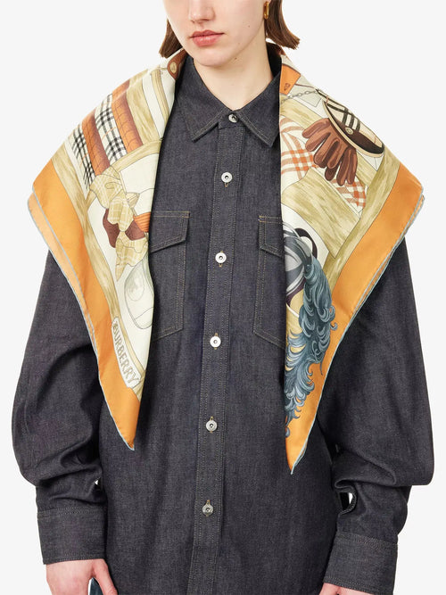 Burberry Women's Wardrobe Silk Square Scarf Burberry