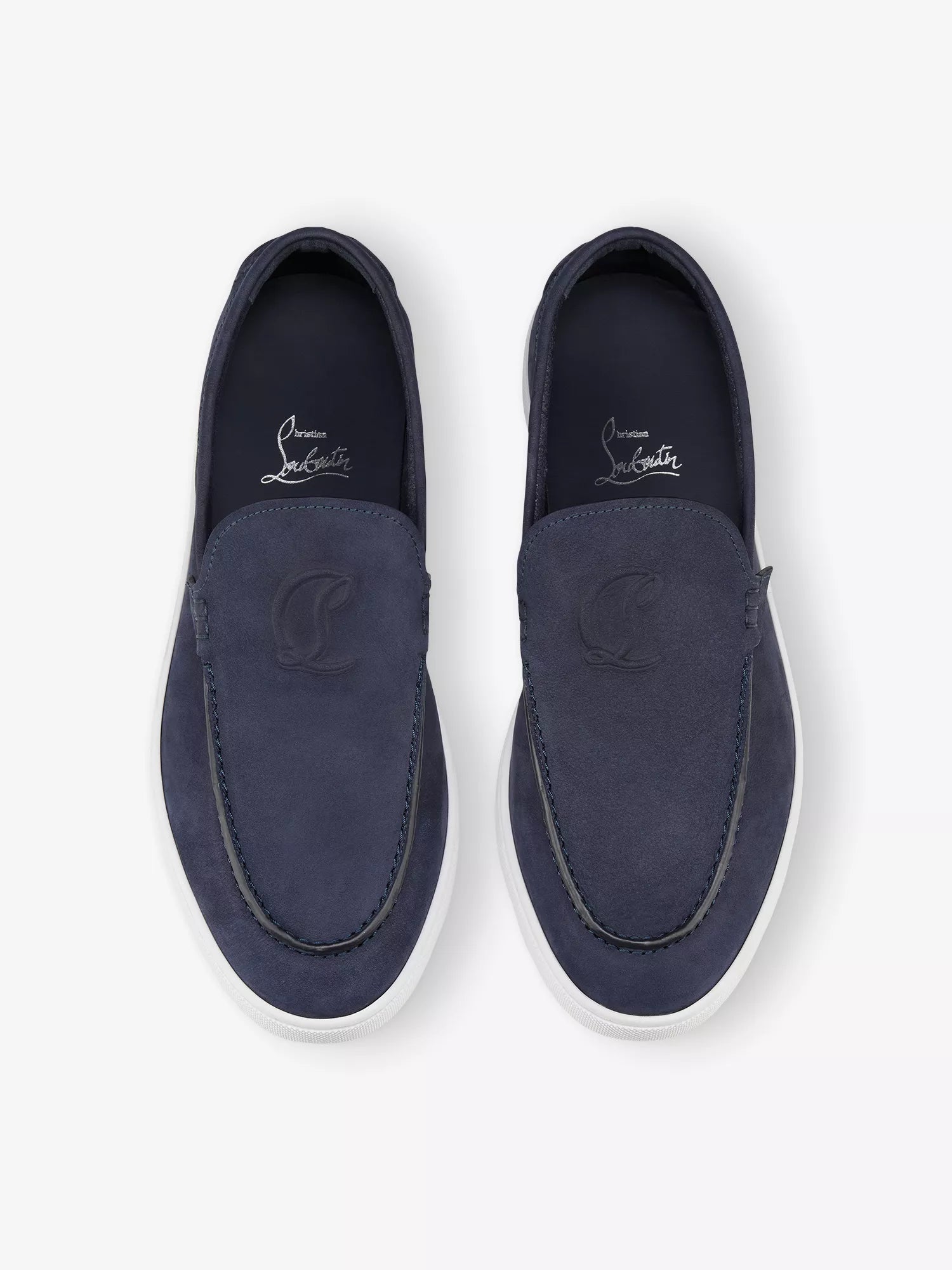 Christian Louboutin Men's Moonboat Suede Loafers Christian Louboutin
