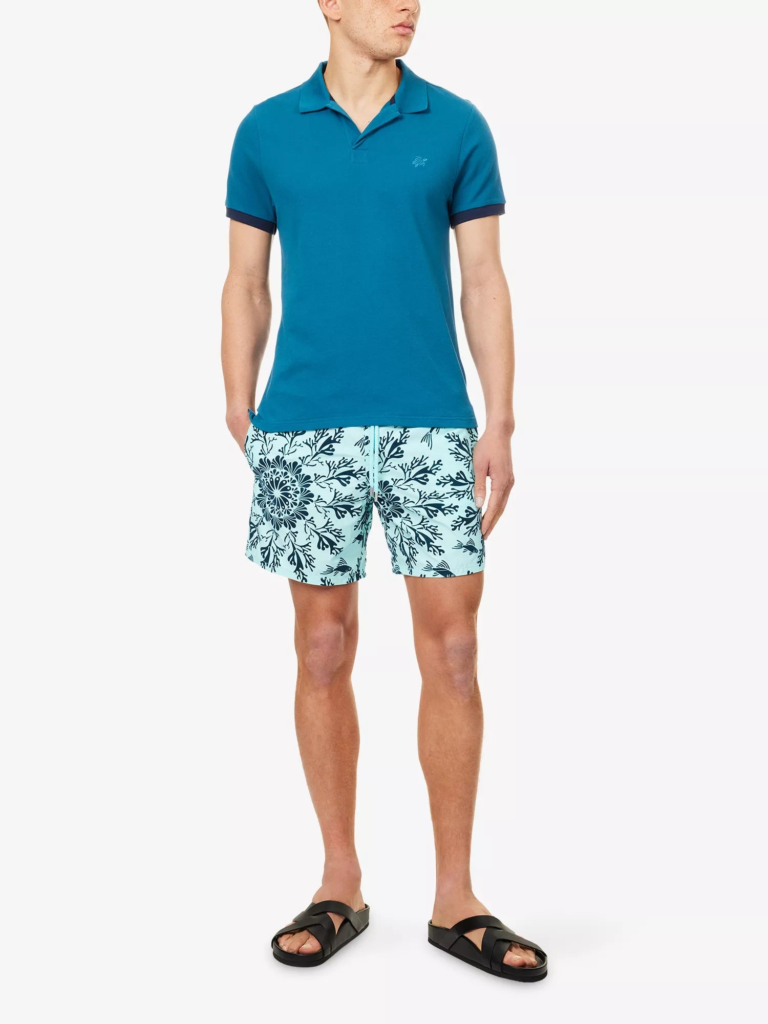 Vilebrequin Men's Moorea Coral-Print Swim Shorts Vilebrequin