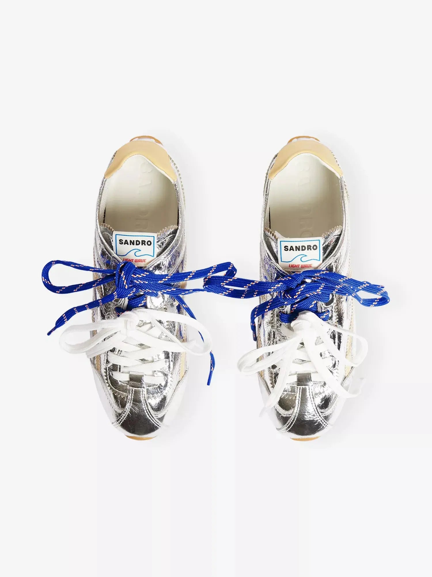 Sandro Women's Metallic Leather Trainers Sandro