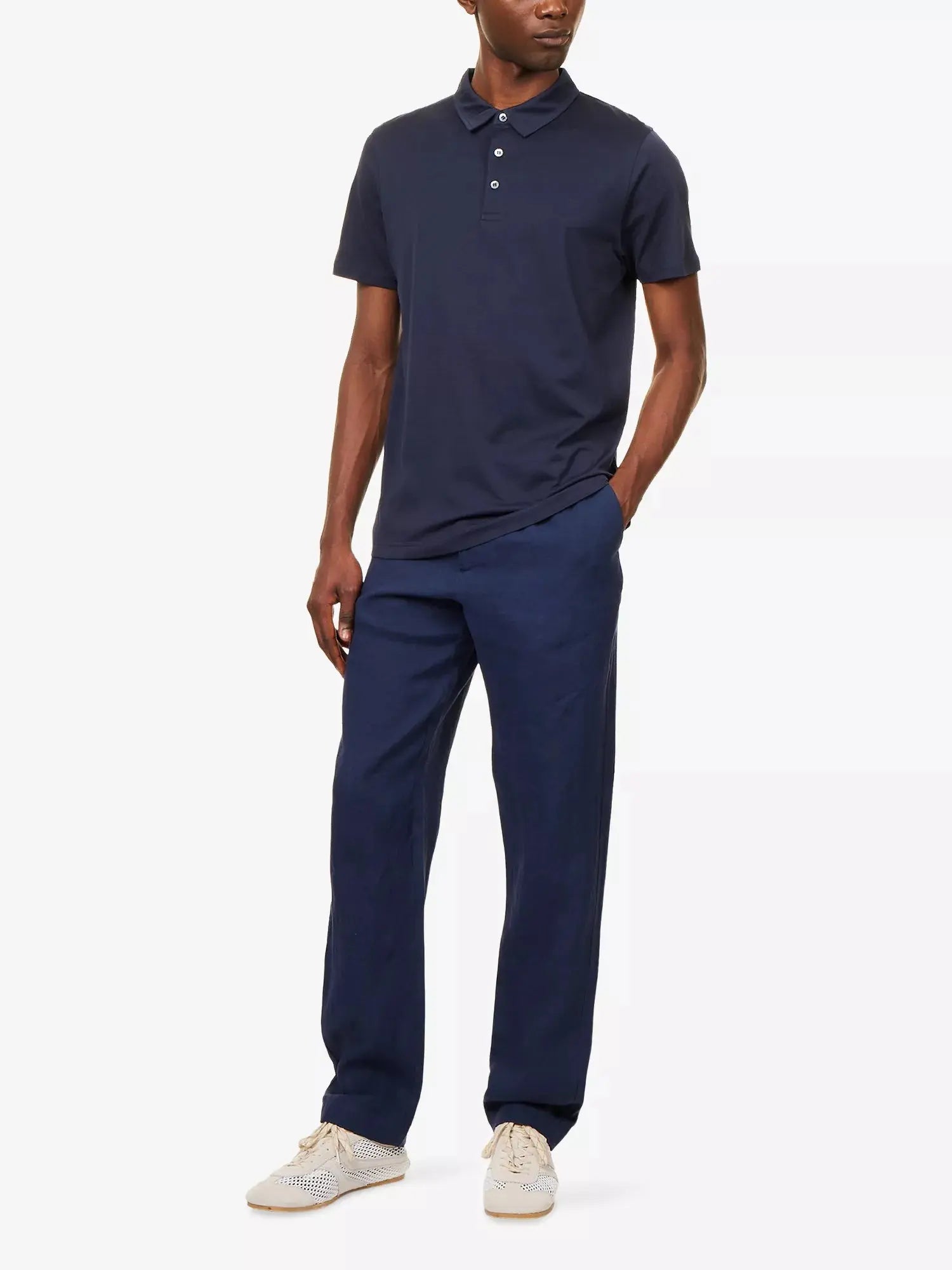 Sunspel Men's Drawstring Tapered-Leg Linen Trousers Sunspel
