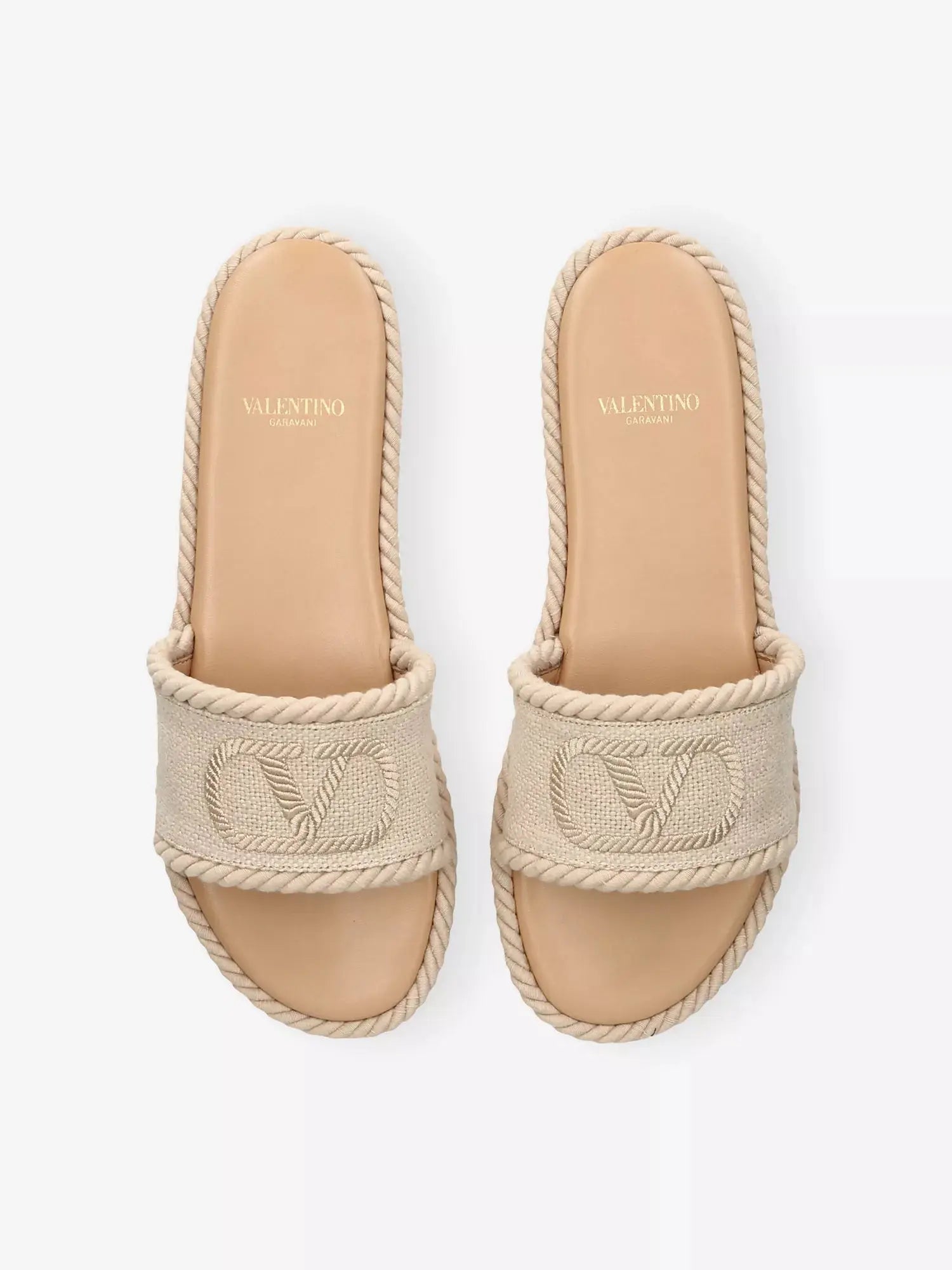 Valentino Garavani Women's VLogo Torchon Slide Canvas Sandals Valentino Garavani