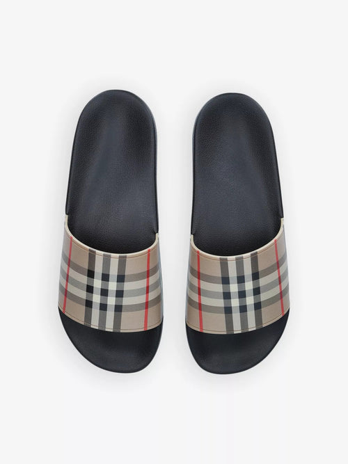 Burberry Men's Furley checked sliders Burberry