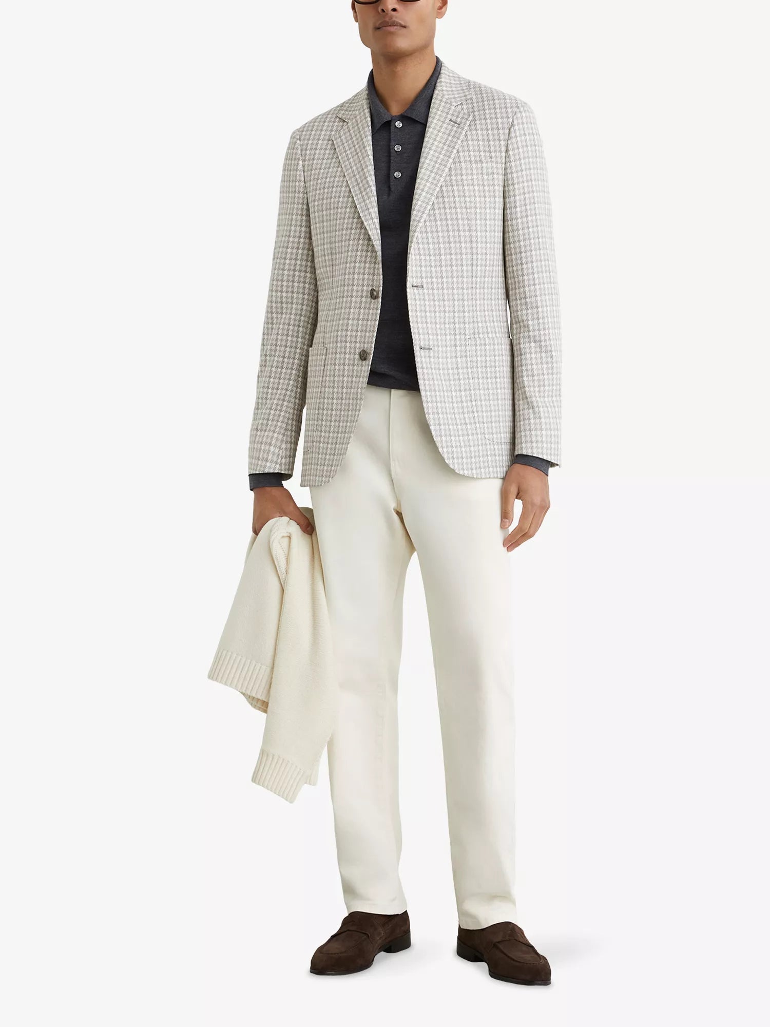 Reiss Men's Canty Houndstooth Single-Breasted Stretch-Woven Blazer Reiss
