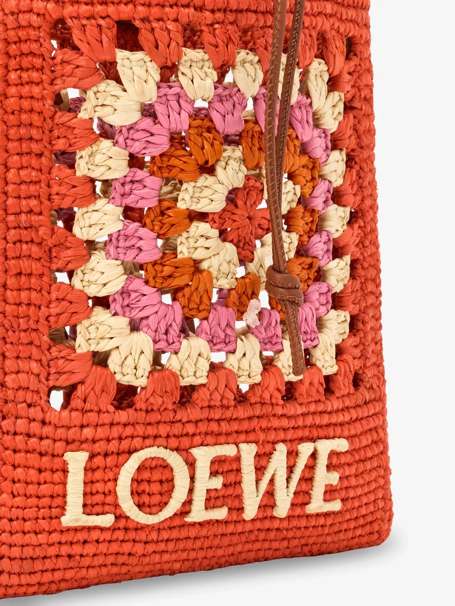 Loewe Women's Loewe x Paula's Ibiza Drawstring-Pocket Crochet Raffia Cross-Body Bag Loewe