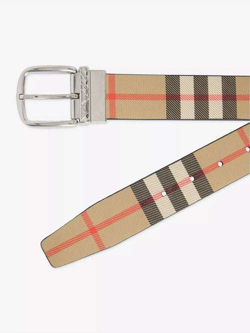 Burberry Men's The Check Leather Belt Burberry