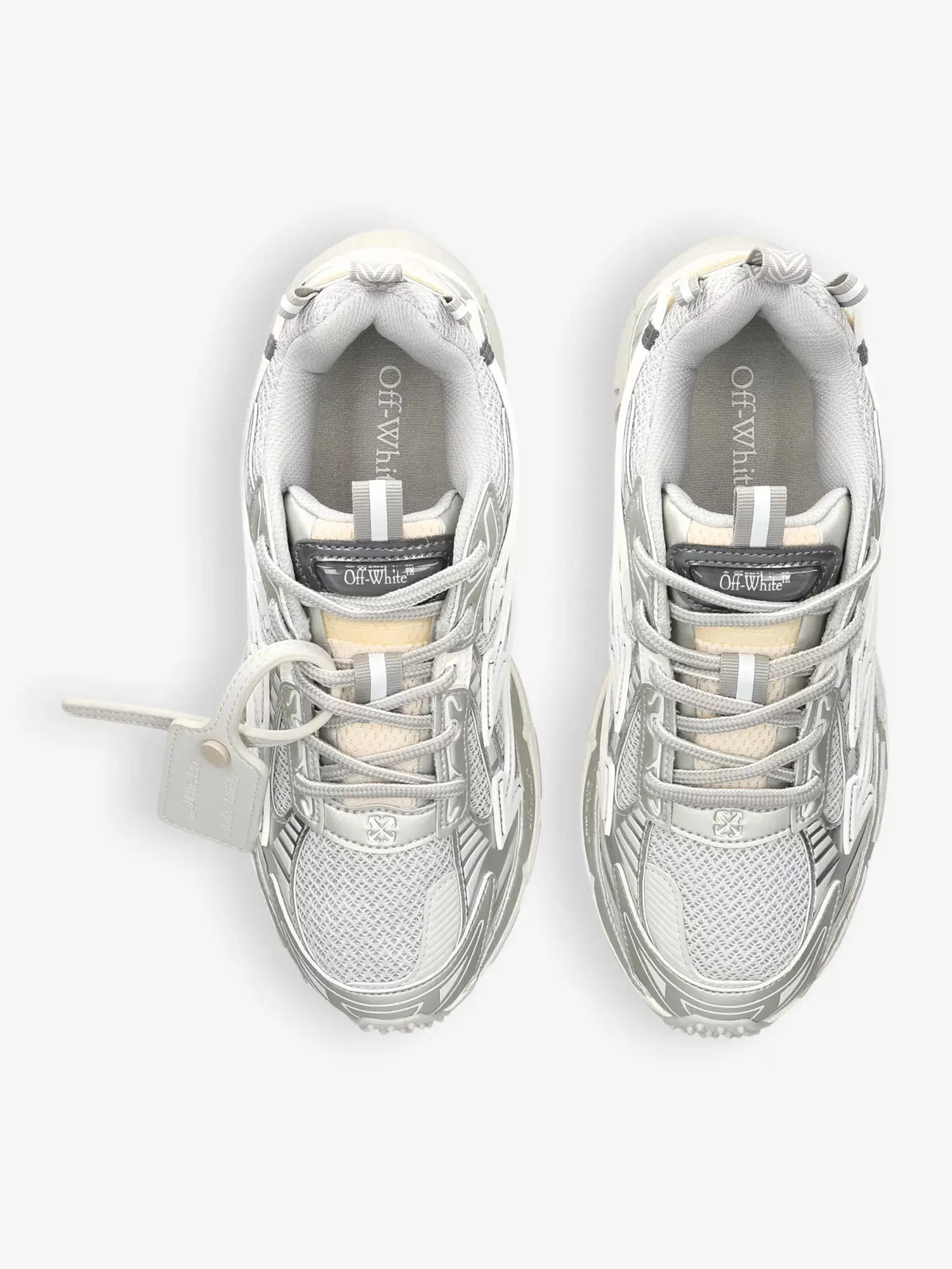 Off-White Women's Be Right Back mesh and faux-leather low-top trainers Off-White