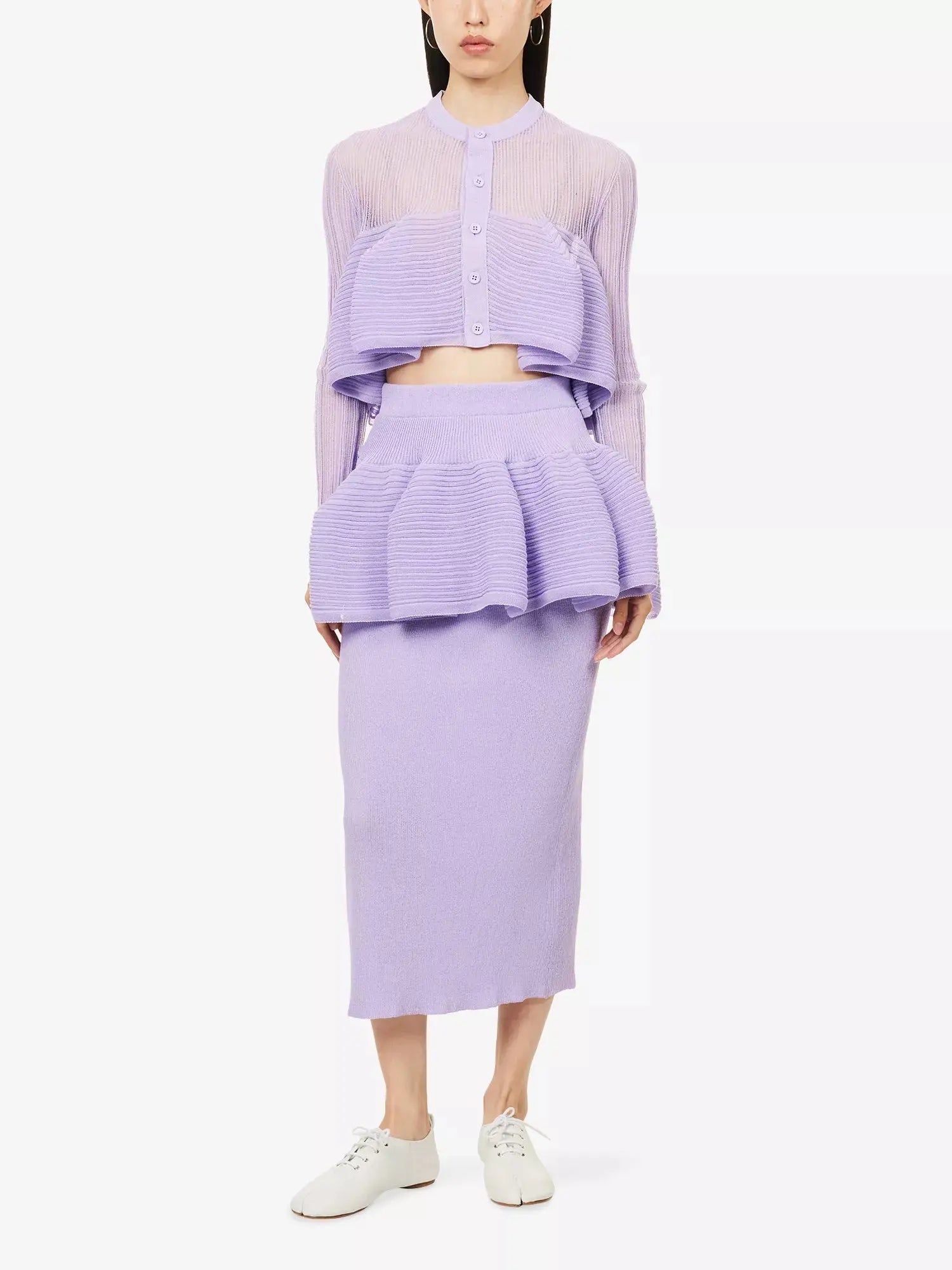 CFCL Women's Pot Layered Knitted Midi Skirt CFCL