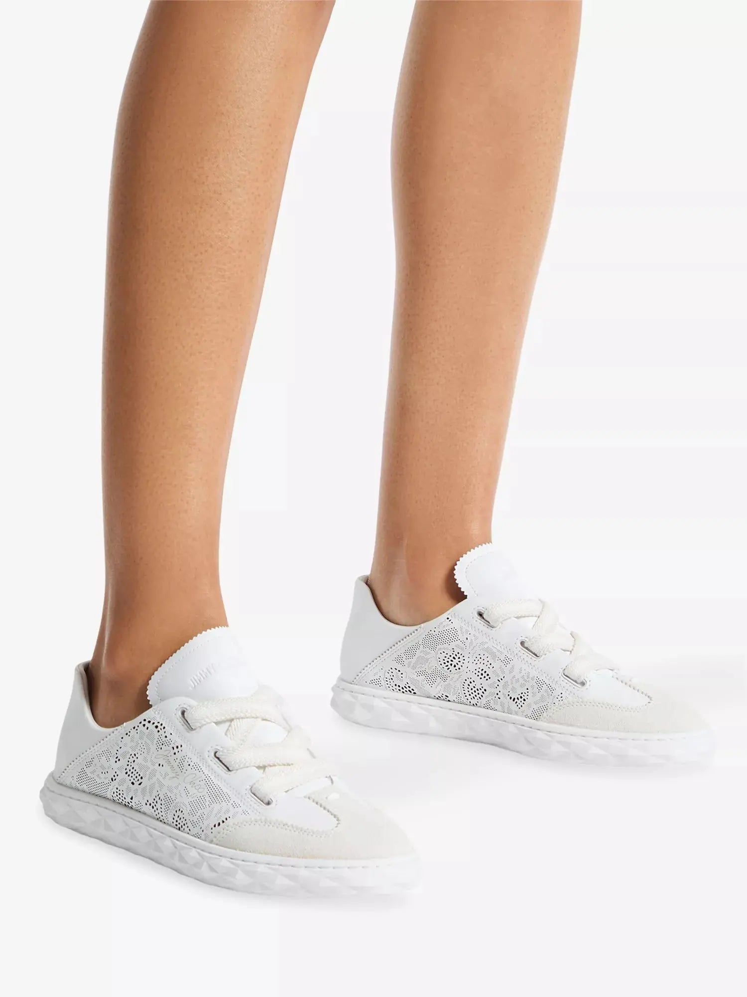 Jimmy Choo Women's Diamond Light Flex Perforated Leather Trainers Jimmy Choo