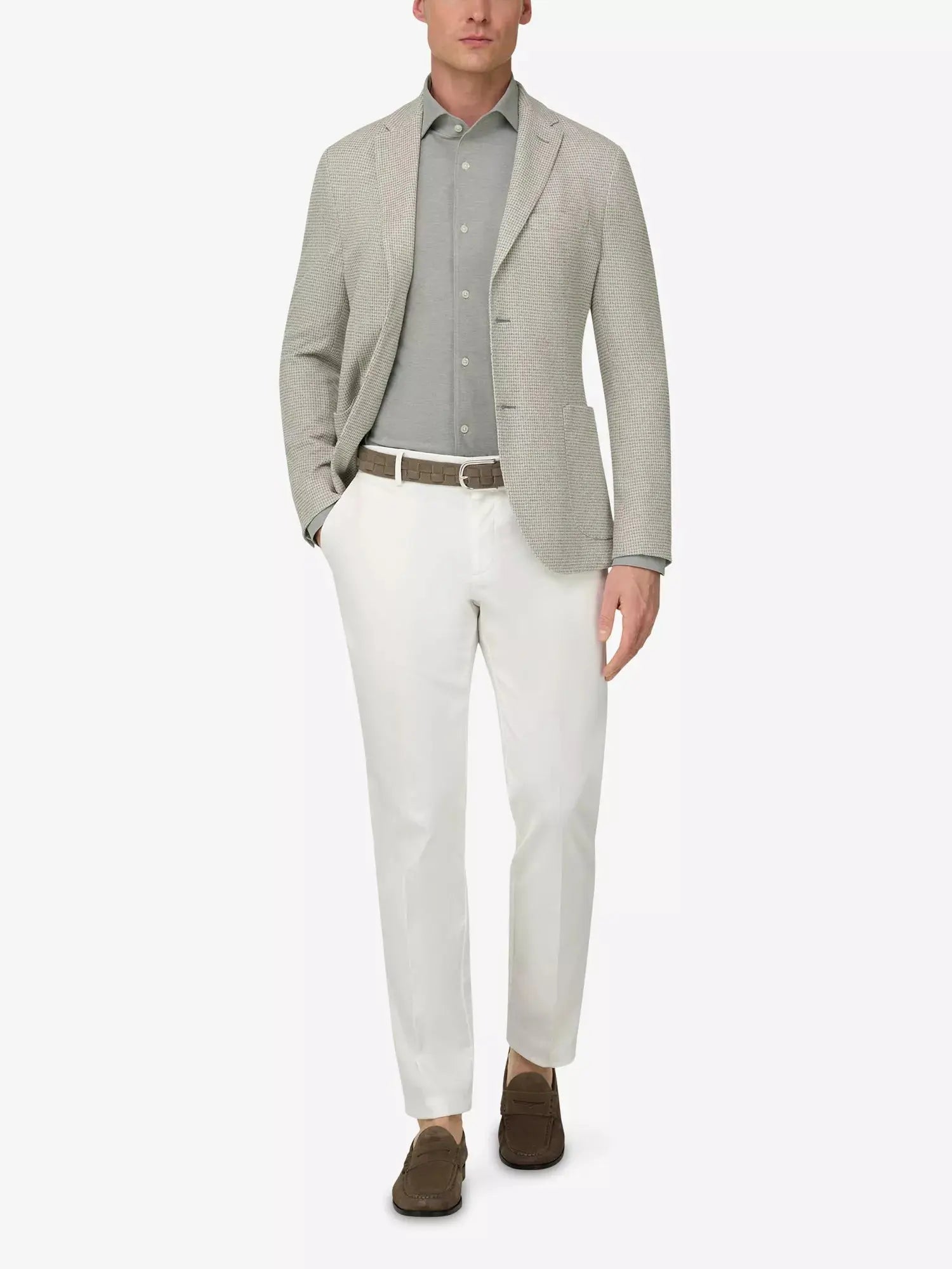 Boggi Milano Men's Textured Single-Breasted Linen and Cotton-Blend Blazer Boggi Milano
