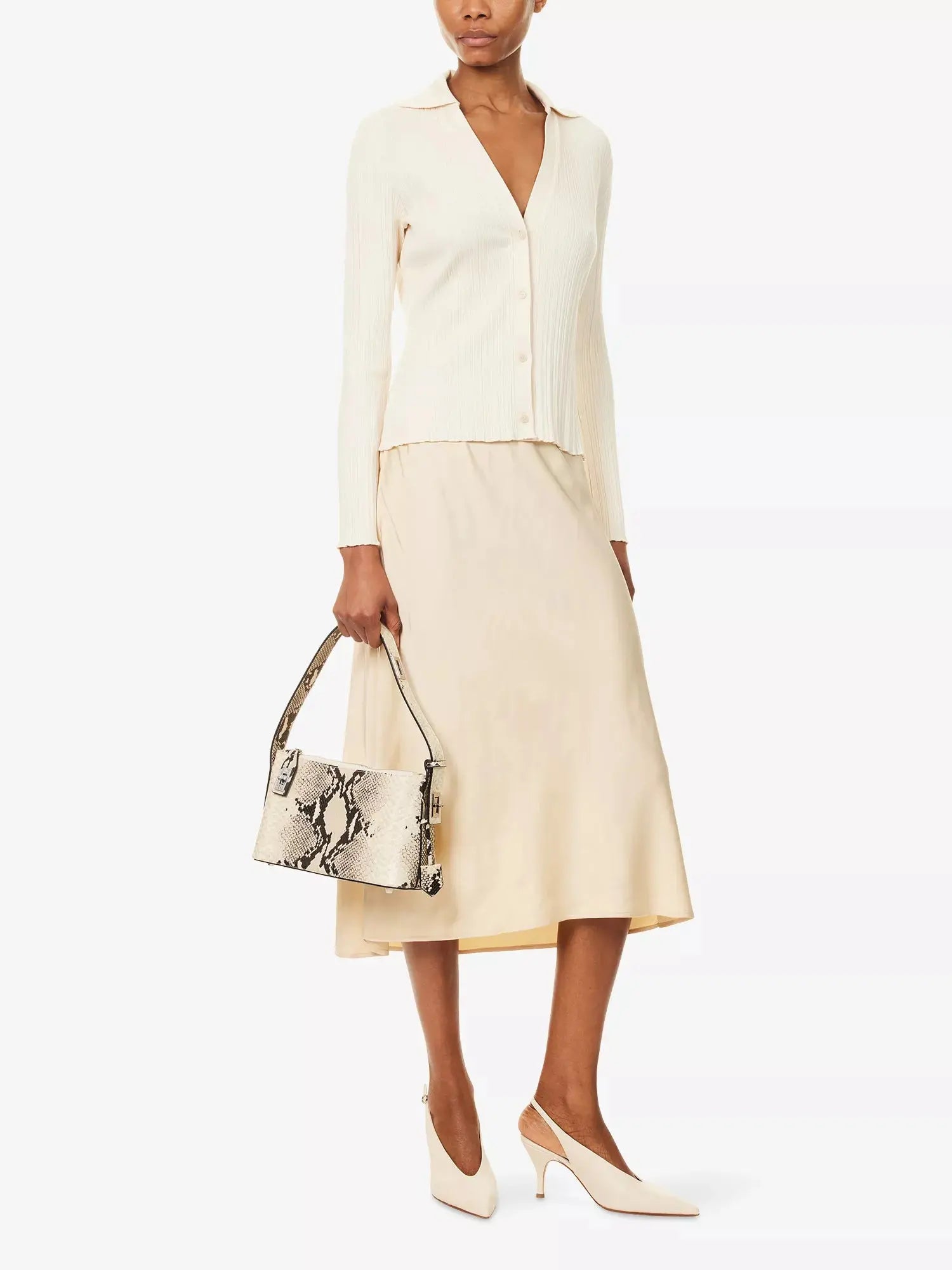 Vince Women's Pull-On Satin Midi Slip Skirt Vince