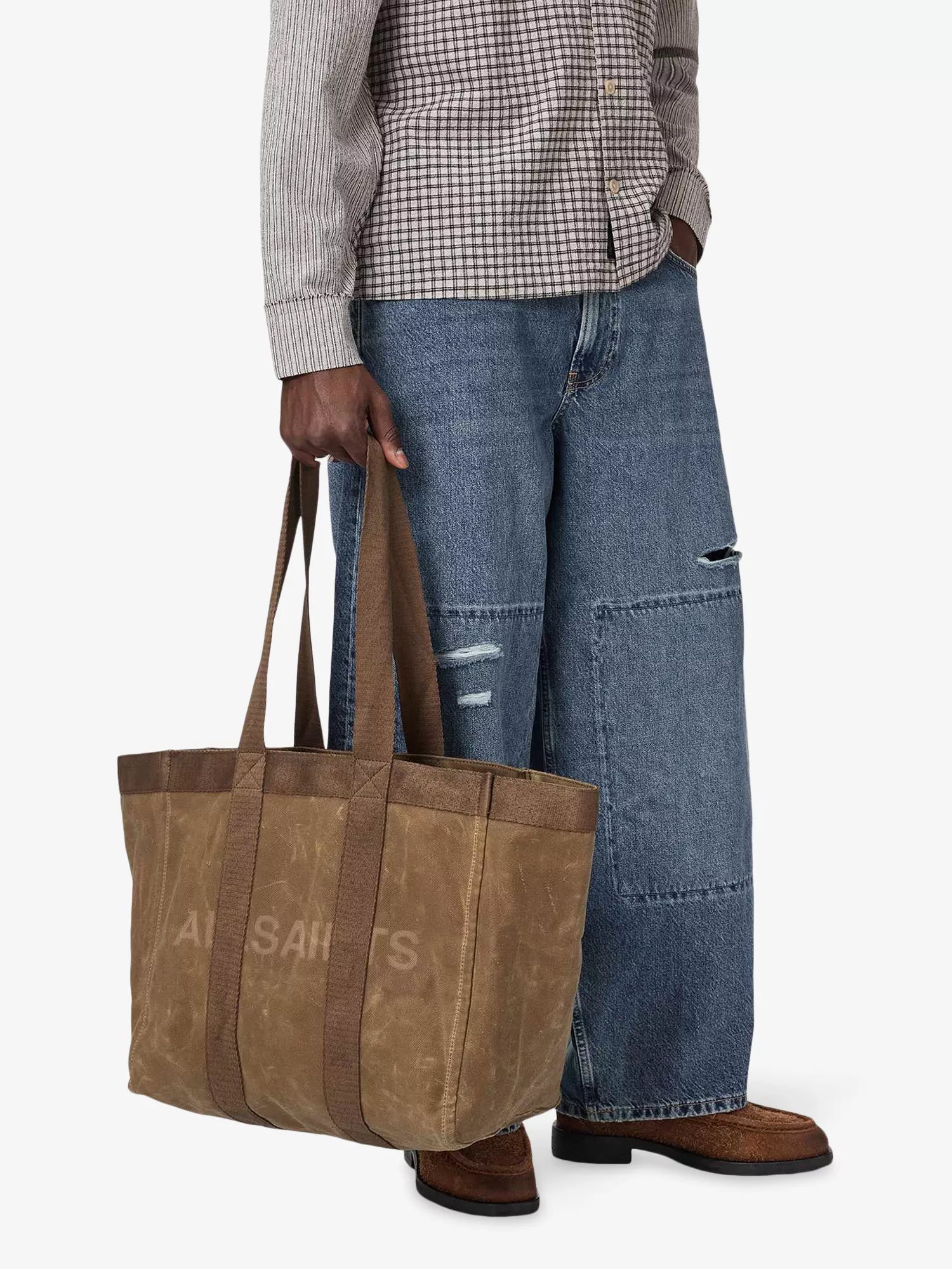 AllSaints Men's Layo Washed Cotton-Canvas Tote Bag Allsaints