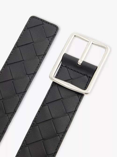 Bottega Veneta Men's Reversible Intrecciato Leather Belt Bottega Veneta