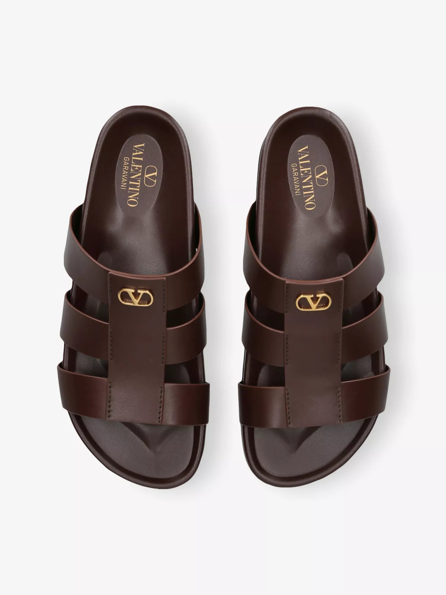 Valentino Garavani Men's Studshield VLogo Flat Leather Sandals Valentino Garavani