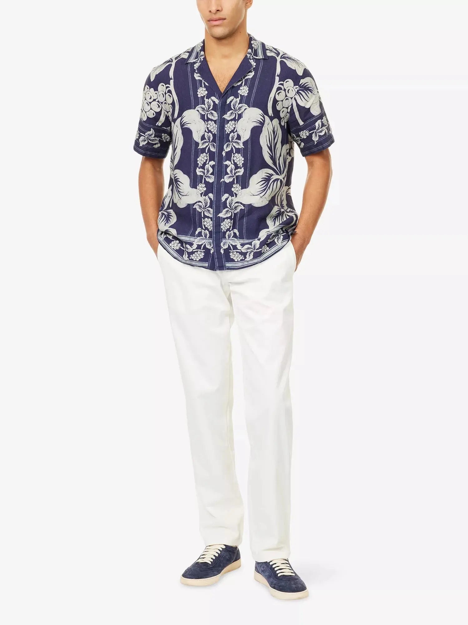 Orlebar Brown Men's Maitan Short-Sleeves Linen Shirt Orlebar Brown