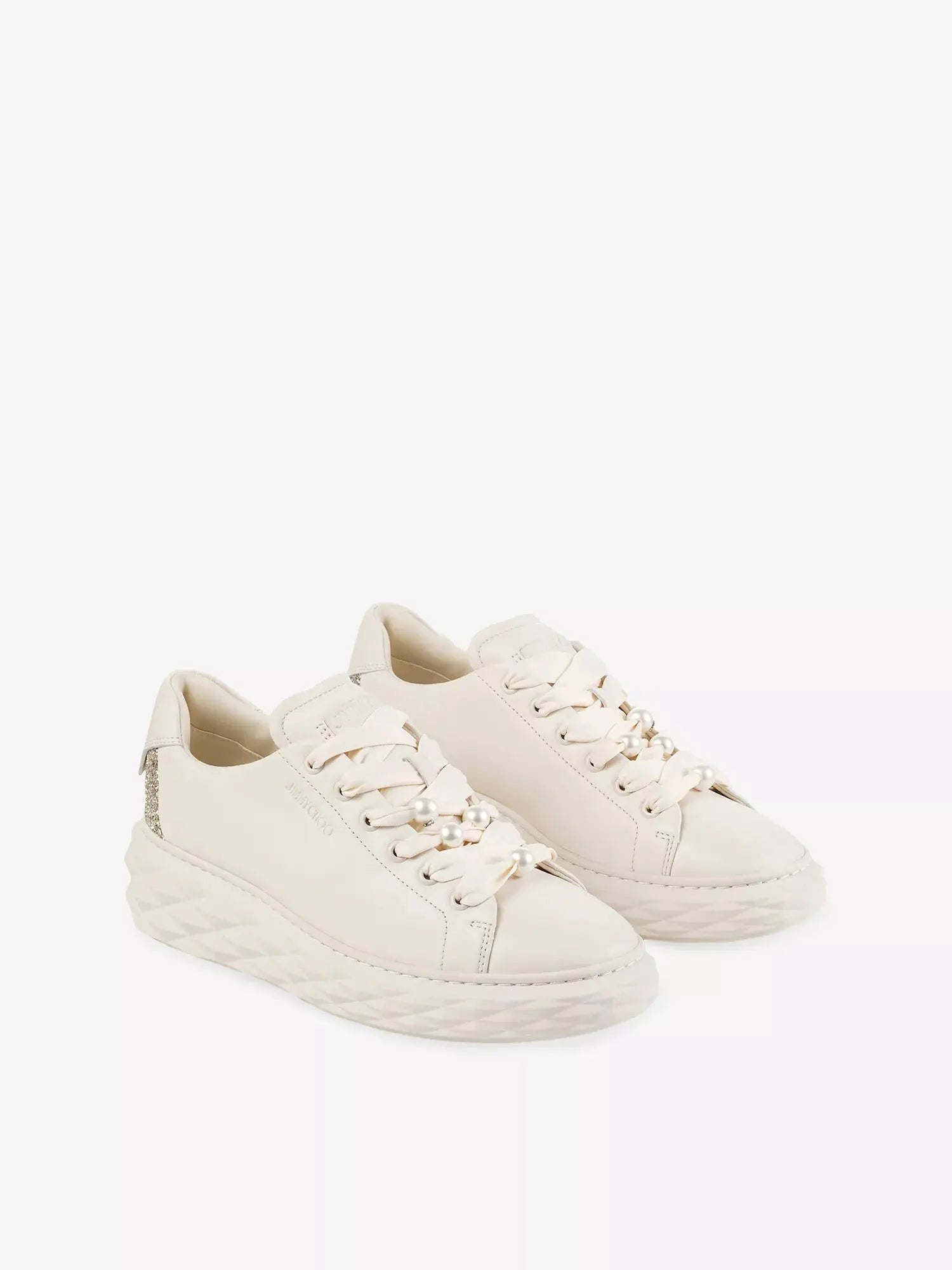 Jimmy Choo Women's Diamond Light Maxi Glitter-Embellished Leather Trainers Jimmy Choo