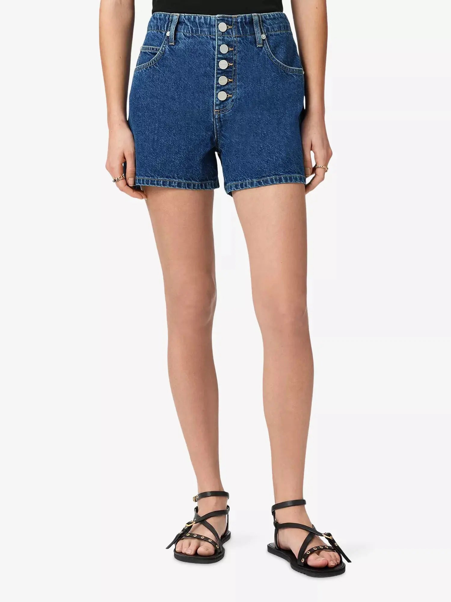 AllSaints Women's Tay Button-Up Denim Shorts Allsaints