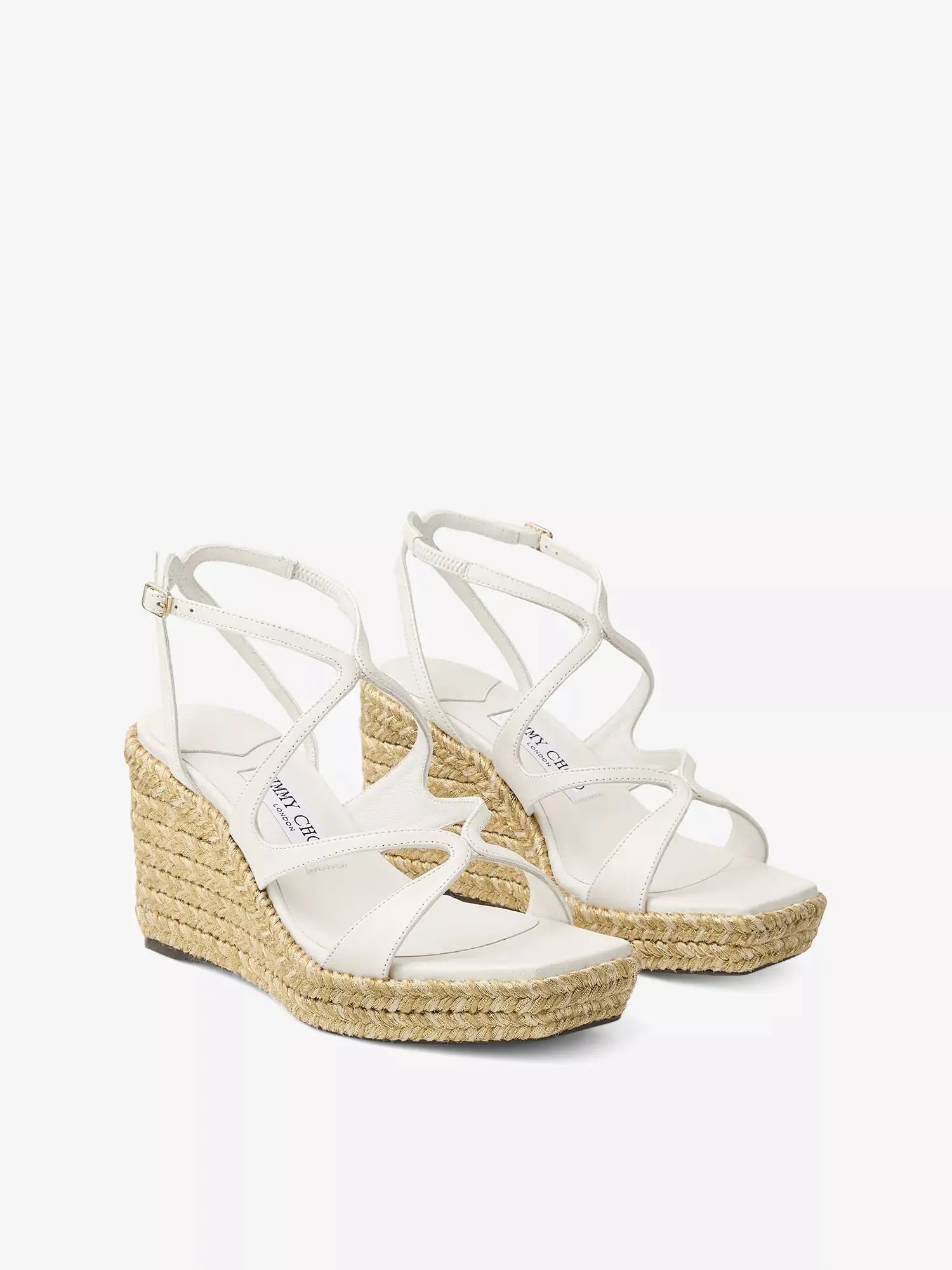 Jimmy Choo Women's Ayla 85 Leather Espadrille Wedges Jimmy Choo