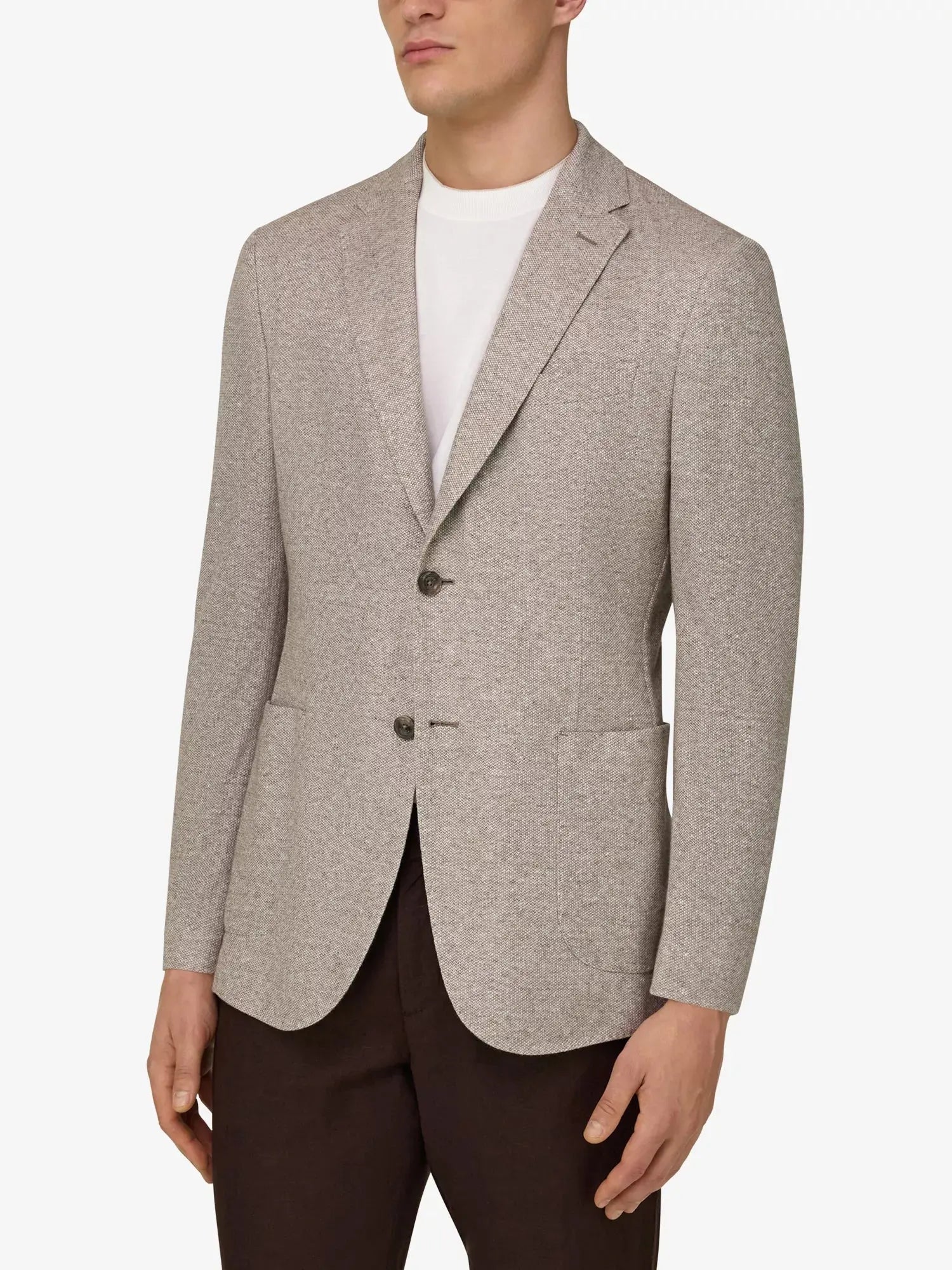 Boggi Milano Men's Textured Single-Breasted Linen and Cotton-Blend Blazer Boggi Milano