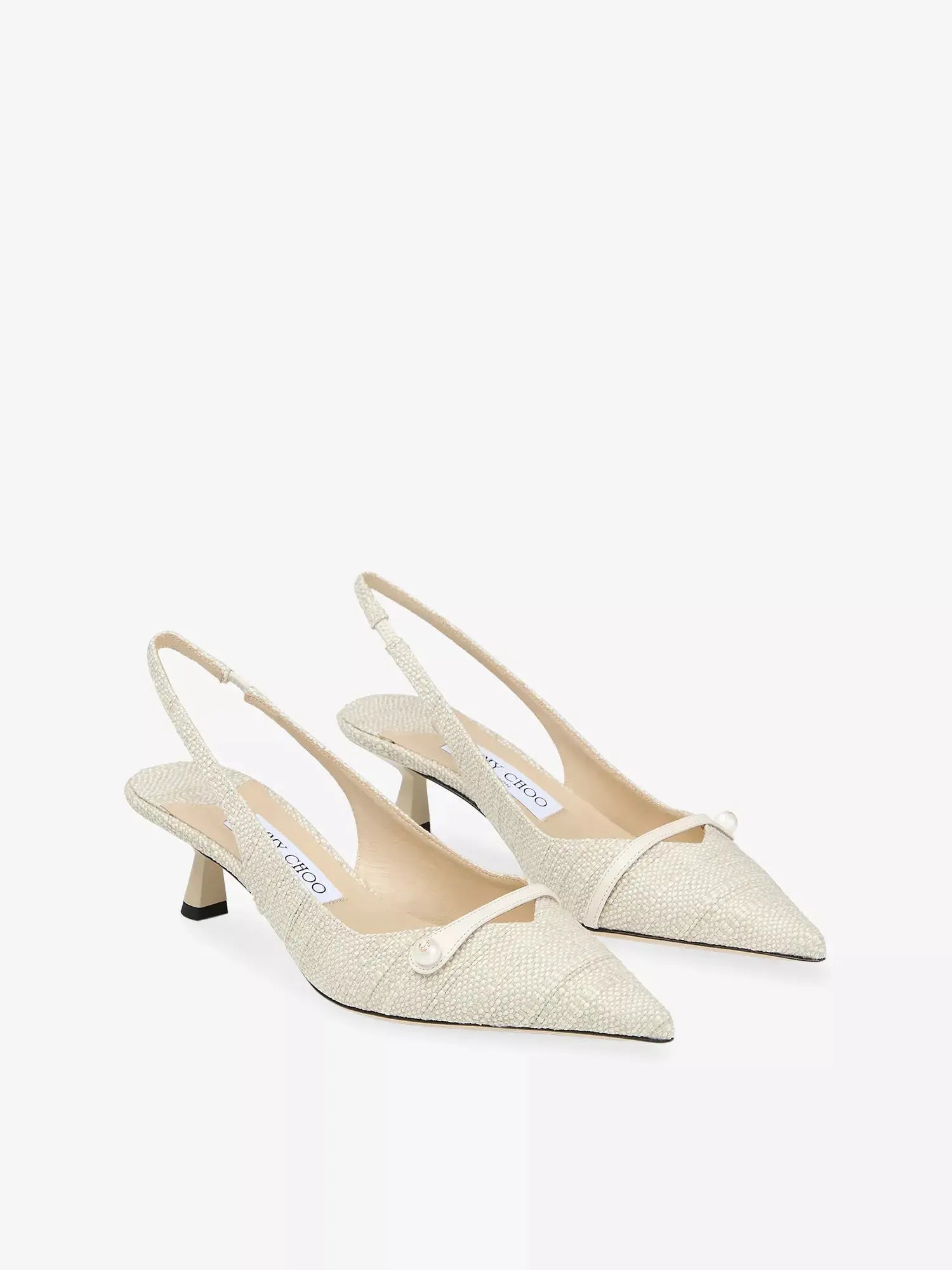 Jimmy Choo Women's Amita 45 Slingback Raffia Heeled Pumps Jimmy Choo