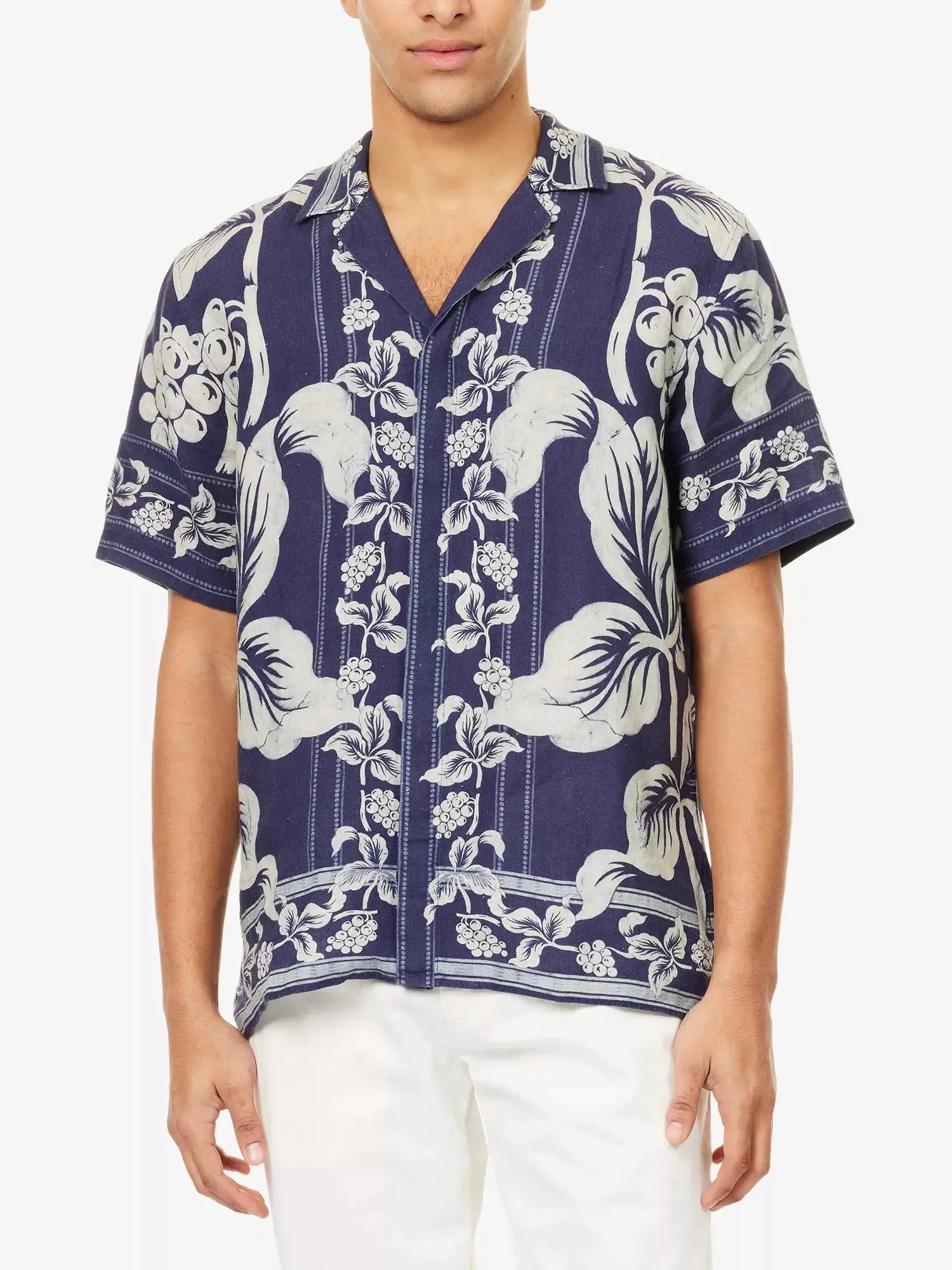 Orlebar Brown Men's Maitan Short-Sleeves Linen Shirt Orlebar Brown