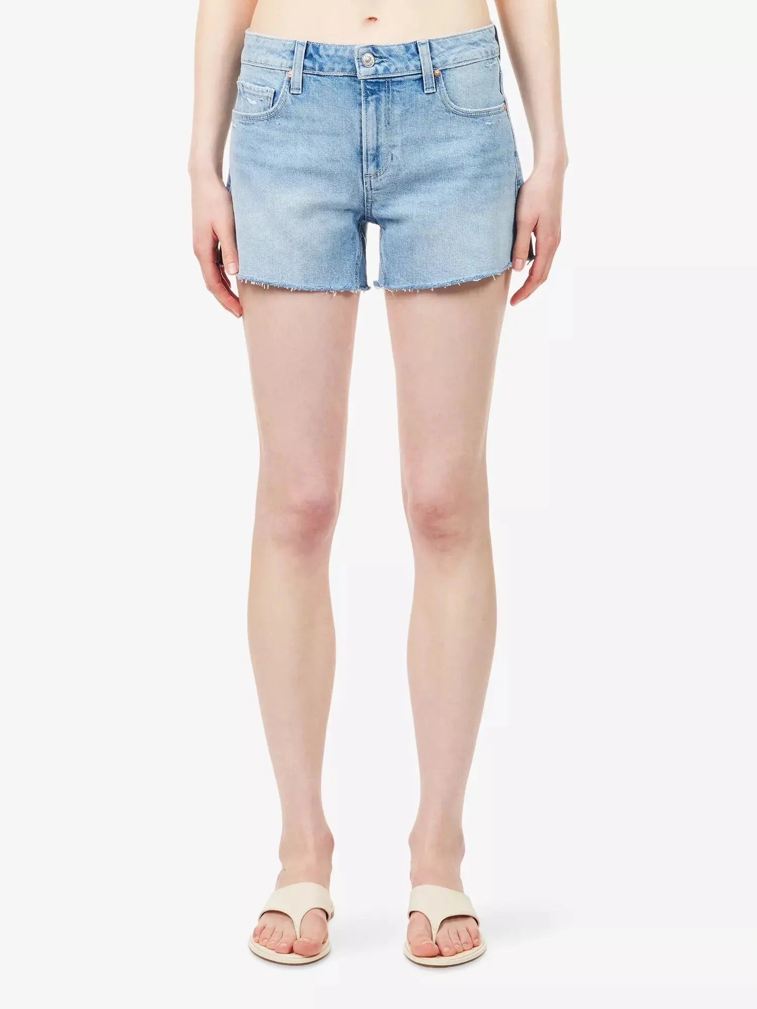 Paige Women's Dylan Raw-Hem Mid-Rise Denim Shorts Paige