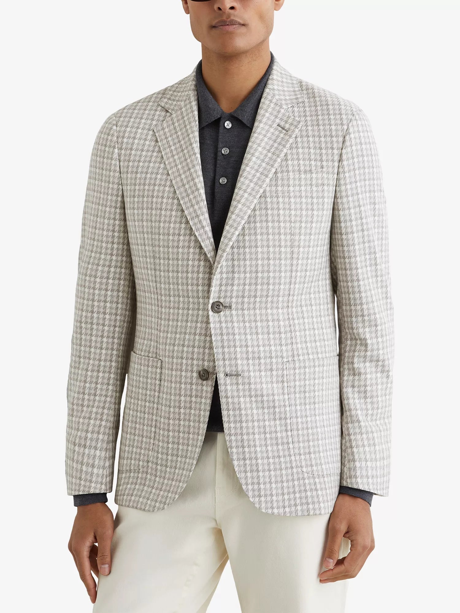 Reiss Men's Canty Houndstooth Single-Breasted Stretch-Woven Blazer Reiss