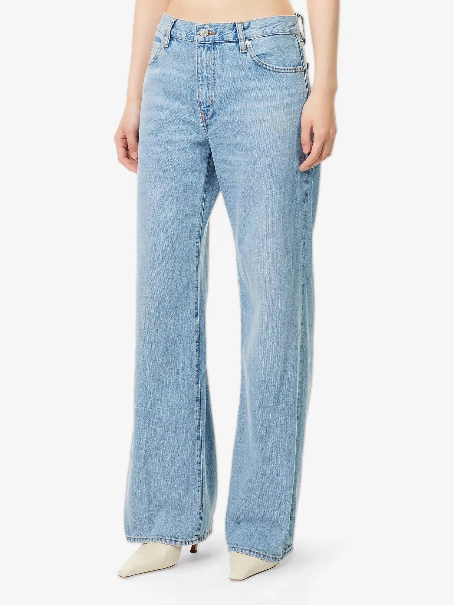 Frame Women's The Off Duty Stroll Mid-Rise Wide-Leg Denim Jeans Frame