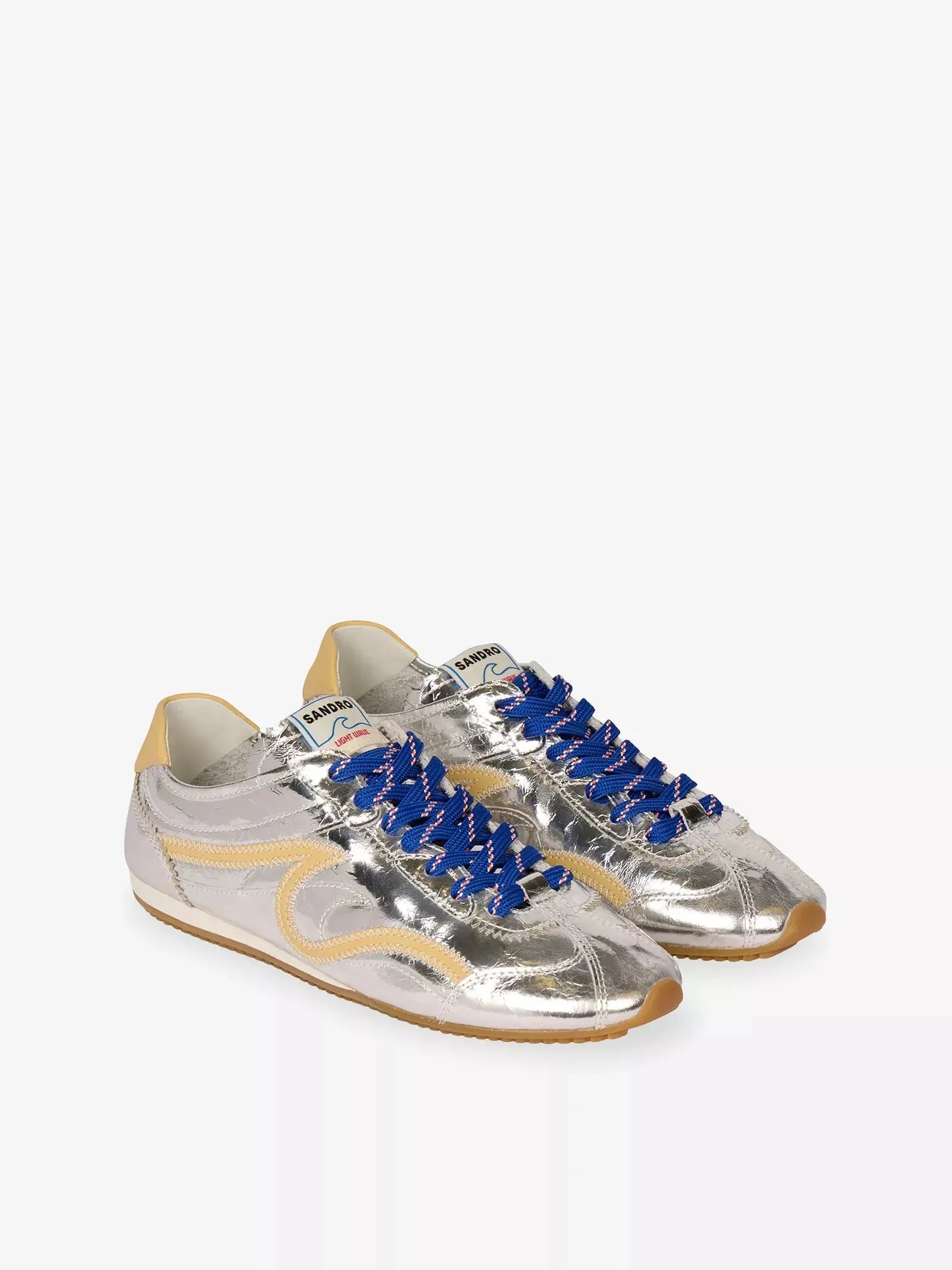 Sandro Women's Metallic Leather Trainers Sandro