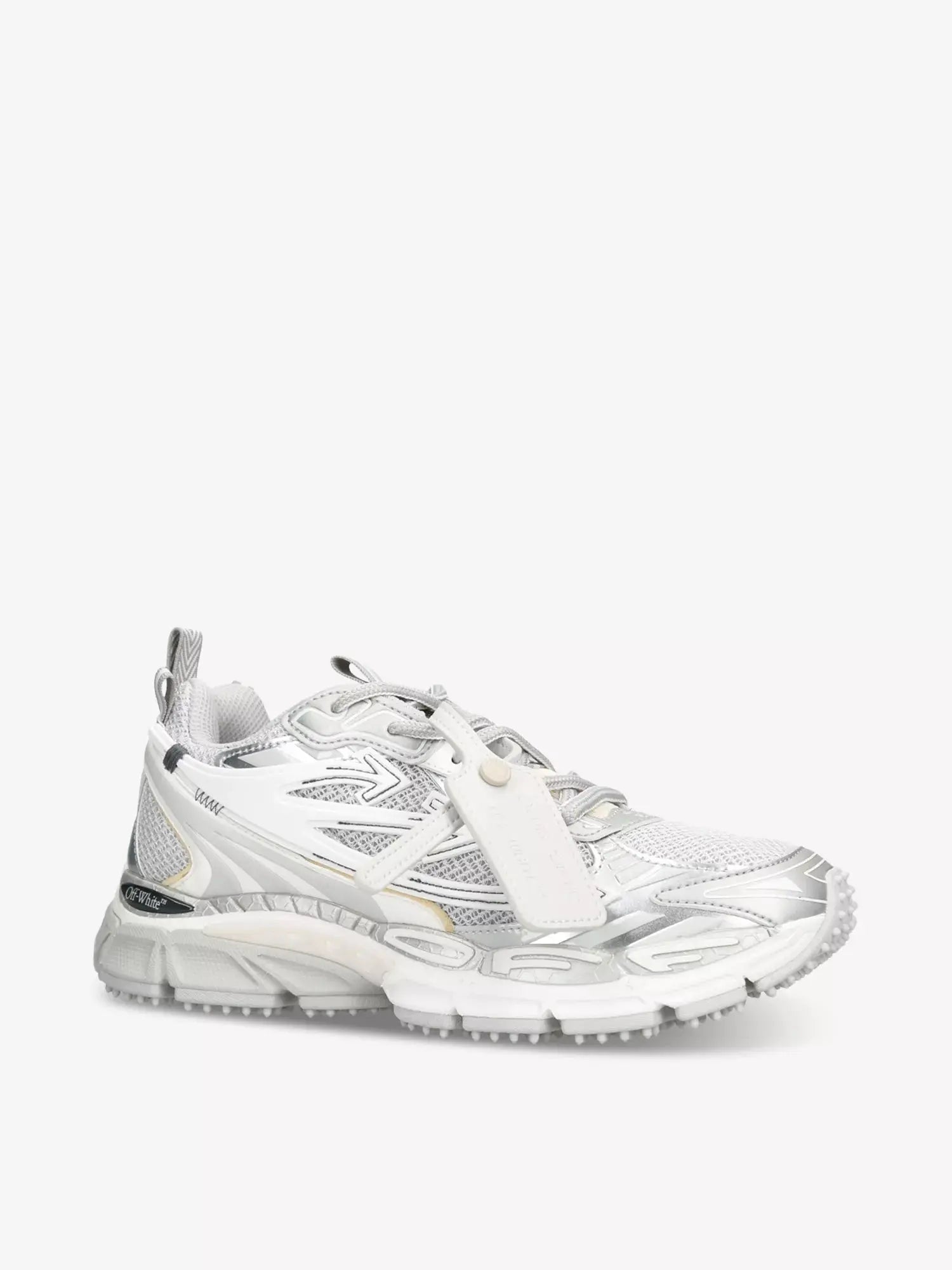 Off-White Women's Be Right Back mesh and faux-leather low-top trainers Off-White