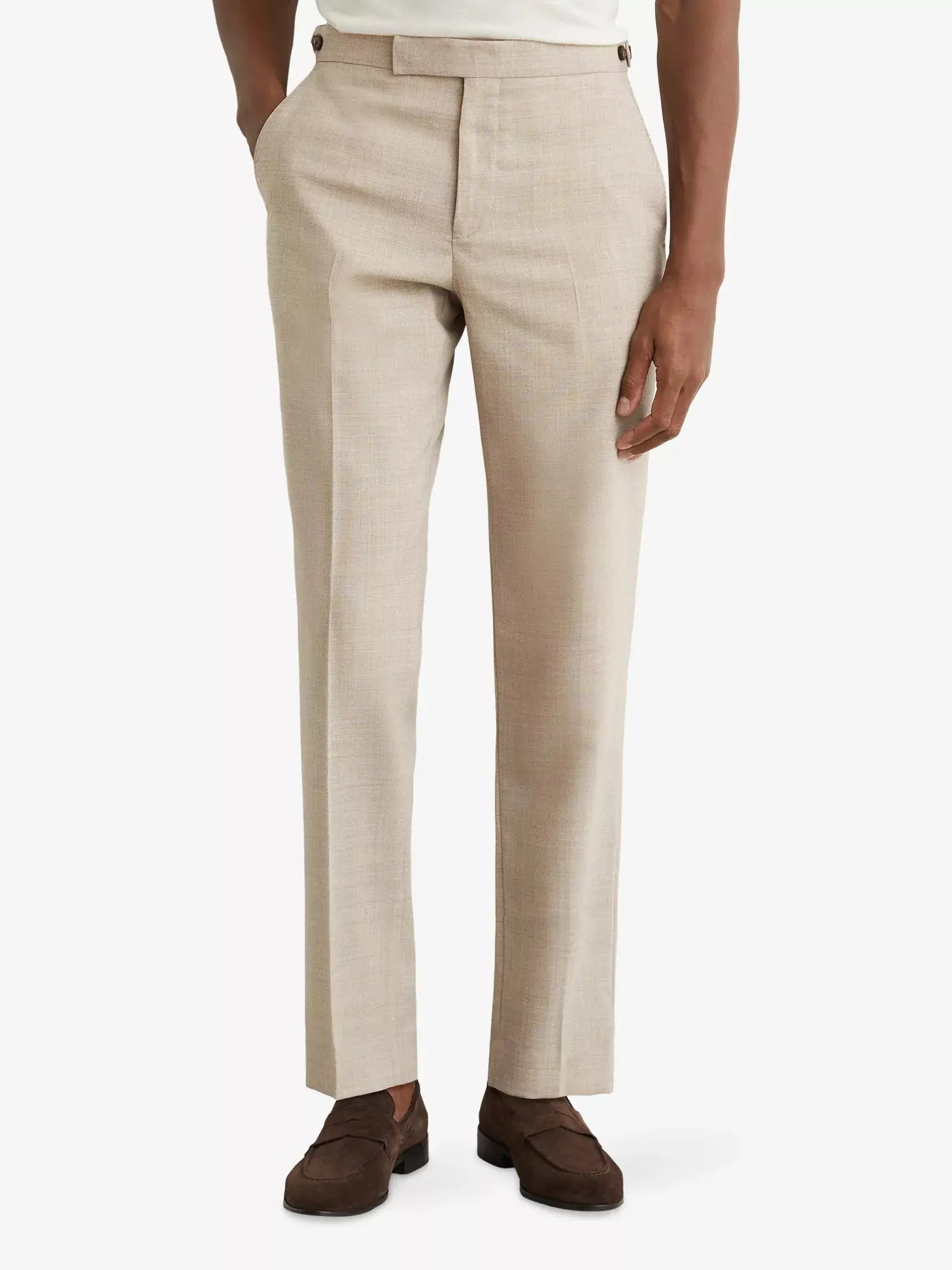 Reiss Men's Fibre Slim-Leg Wool Trousers Reiss