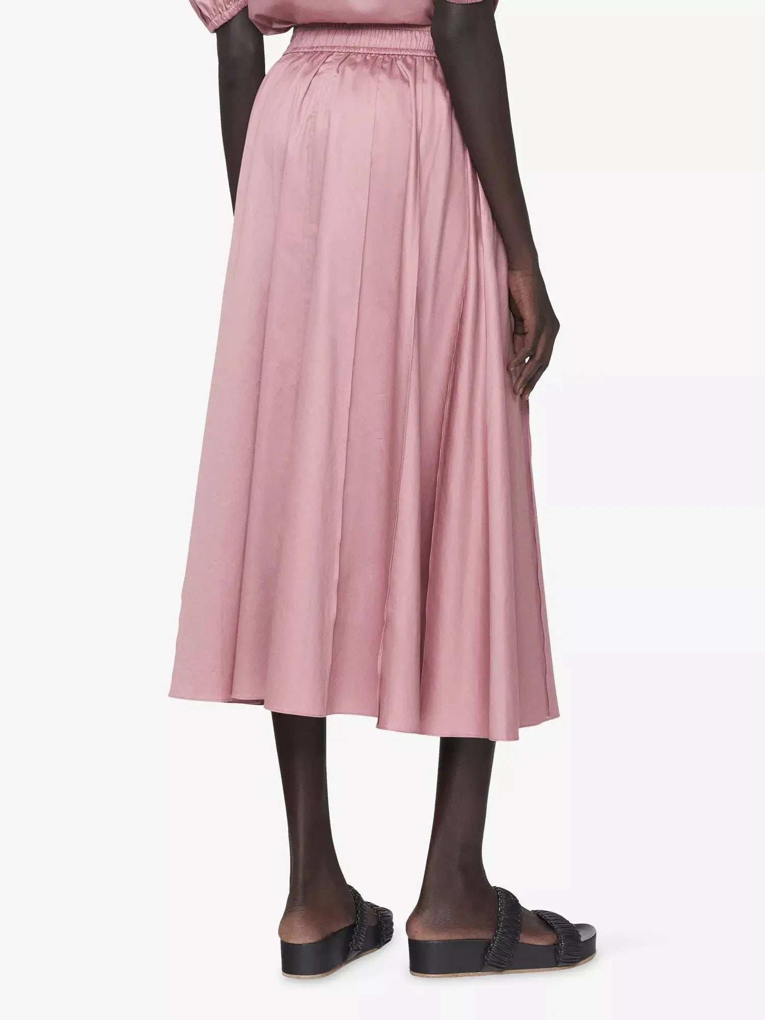 Joseph Women's Manar Elasticated-Waist Cotton-Sateen Midi Skirt Joseph