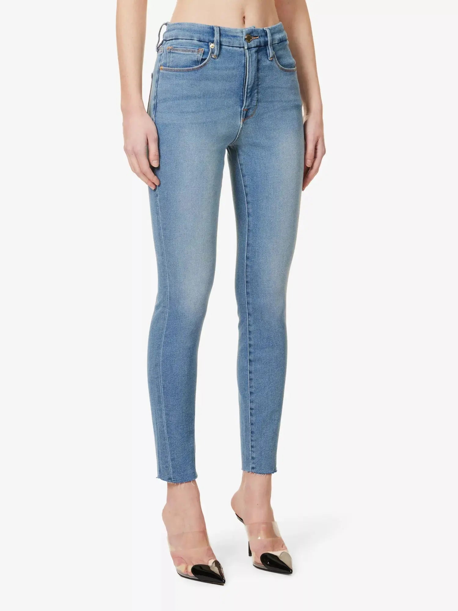 Good American Women's Good Legs skinny-leg mid-rise cropped stretch-denim jeans Good American